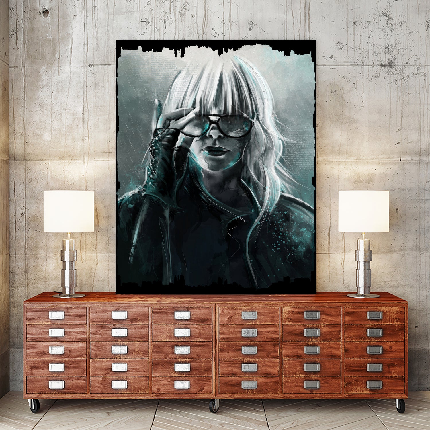 Atomic Blonde by Claudio Tosi on GIANT ART - blue digital painting
