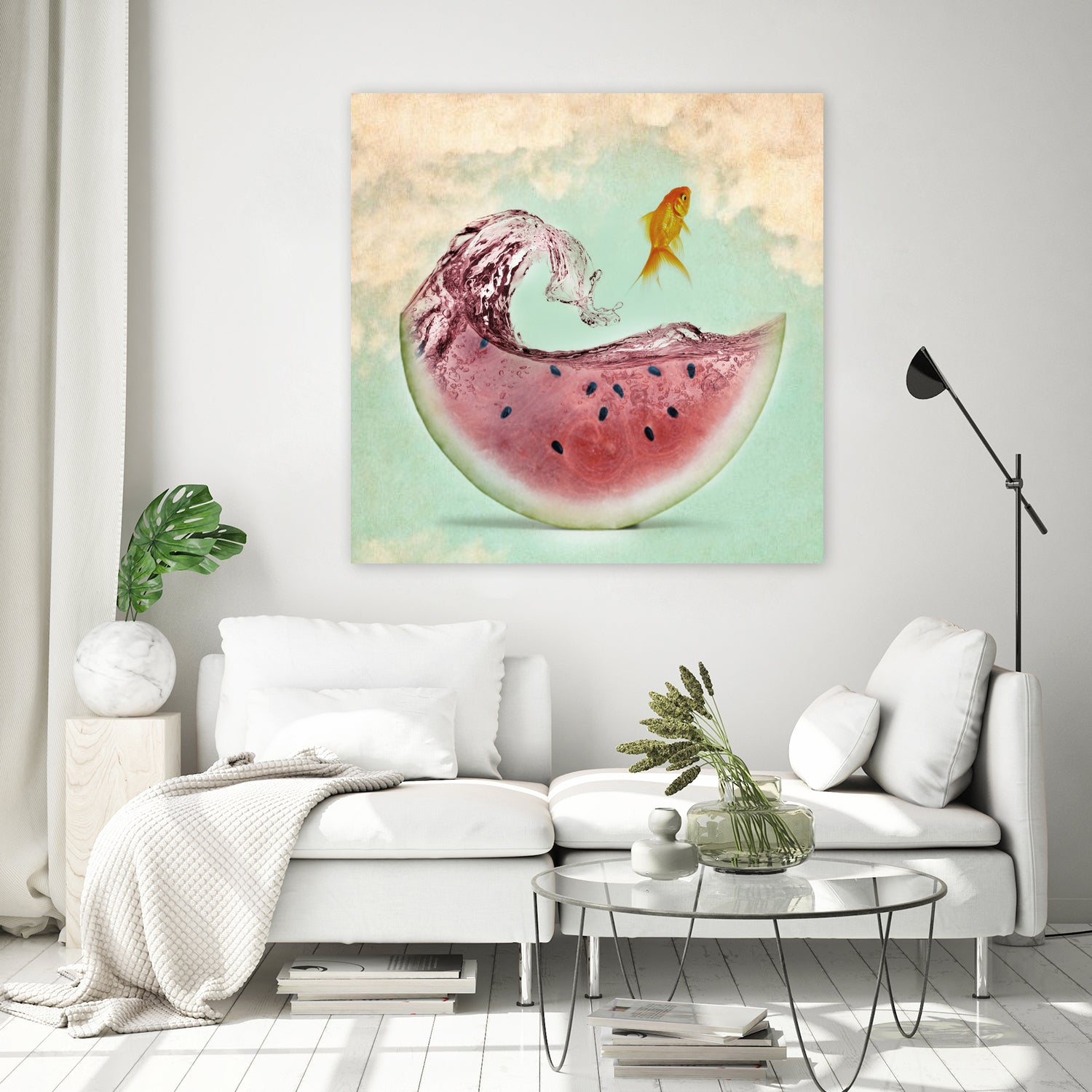 watermelon goldfish by Vin Zzep on GIANT ART - white digital painting