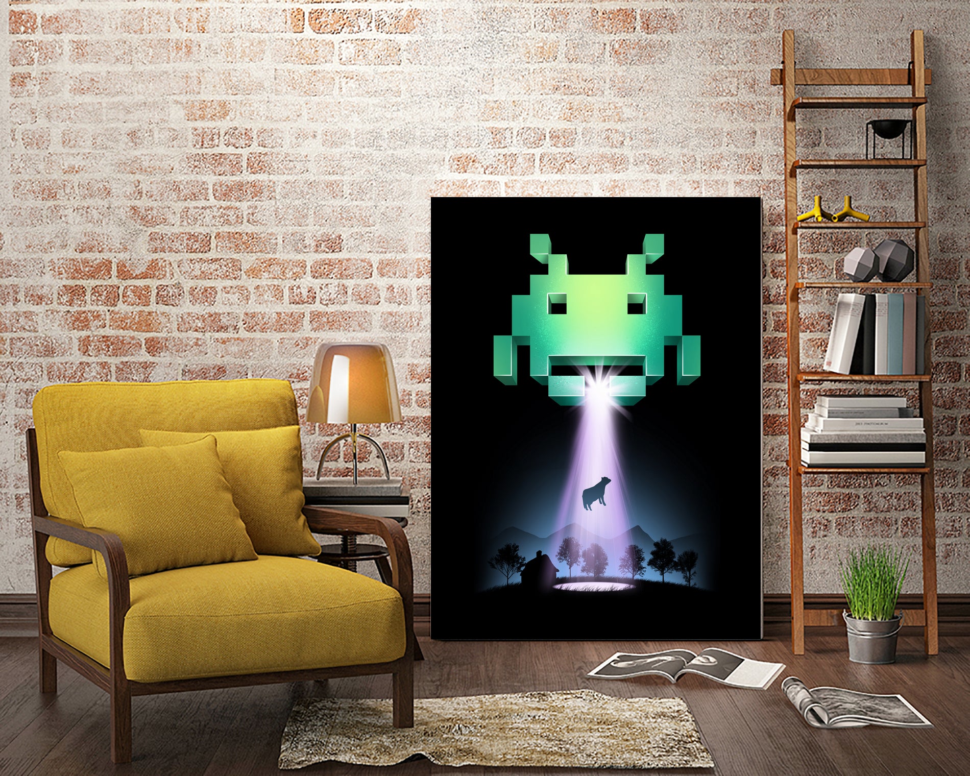Space Invaders by Vincent Trinidad on GIANT ART - black digital painting