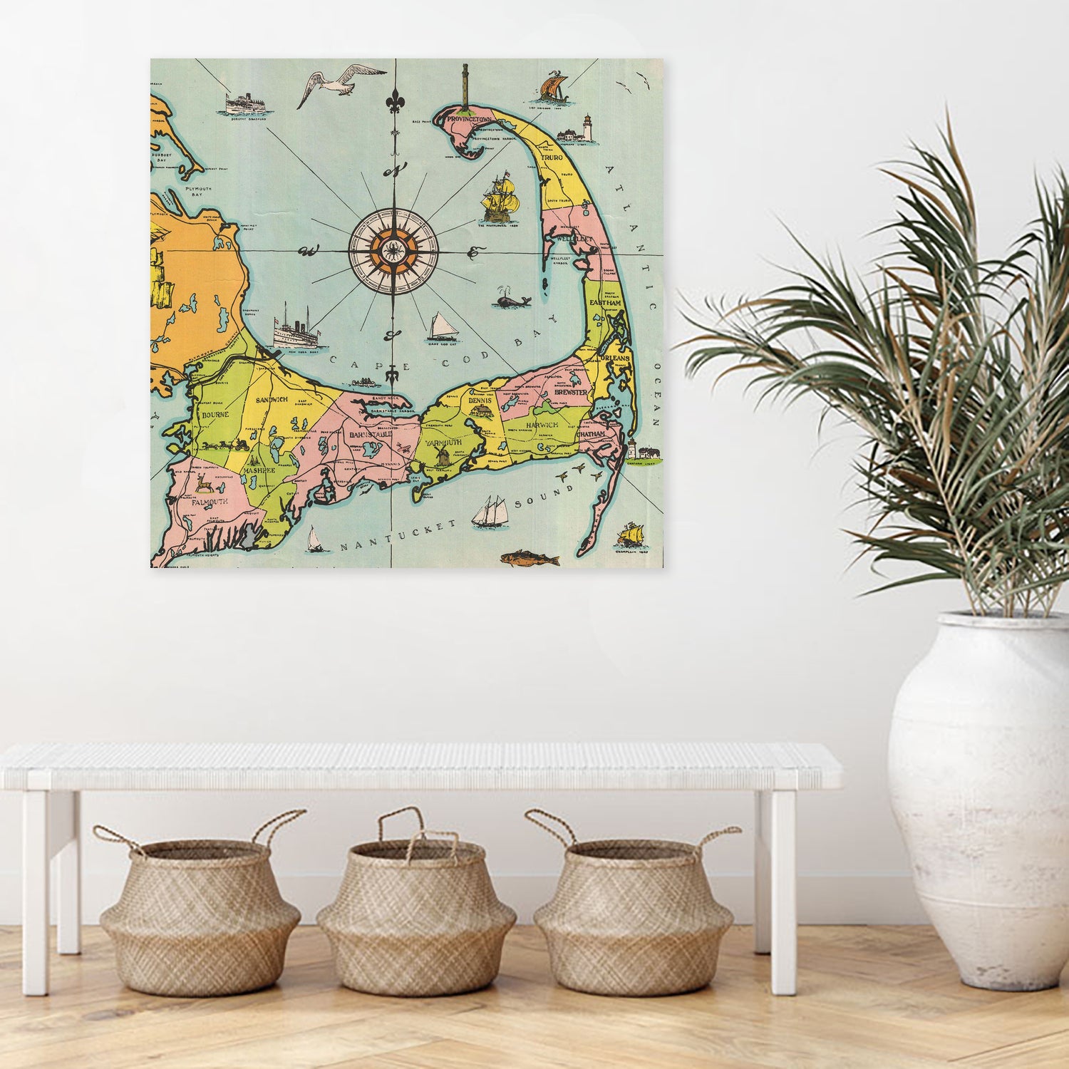 Vintage Map of Cape Cod by Adam Shaw on GIANT ART - white photo illustration