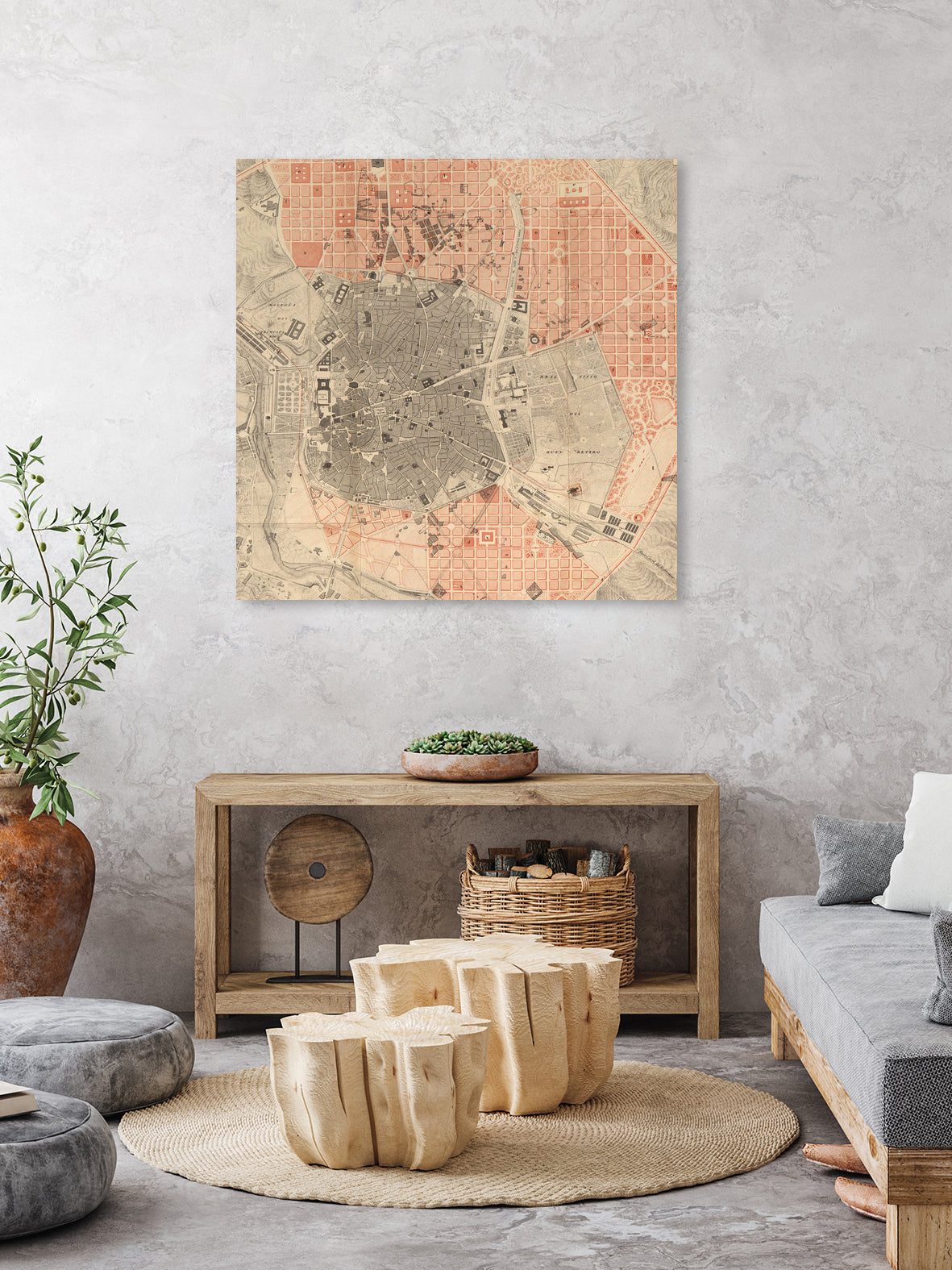 Vintage Map of Madrid Spain (1861) by Adam Shaw on GIANT ART - white photo illustration