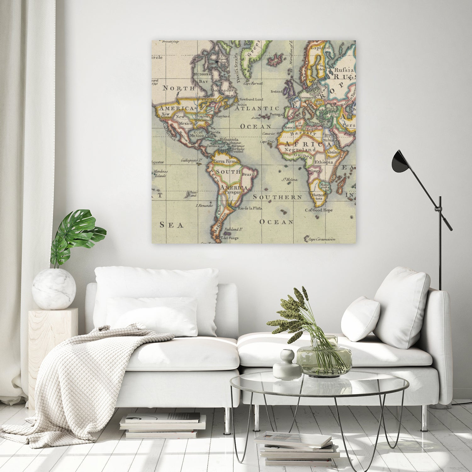 Vintage Map of The World (1766) by Adam Shaw on GIANT ART - white photo illustration