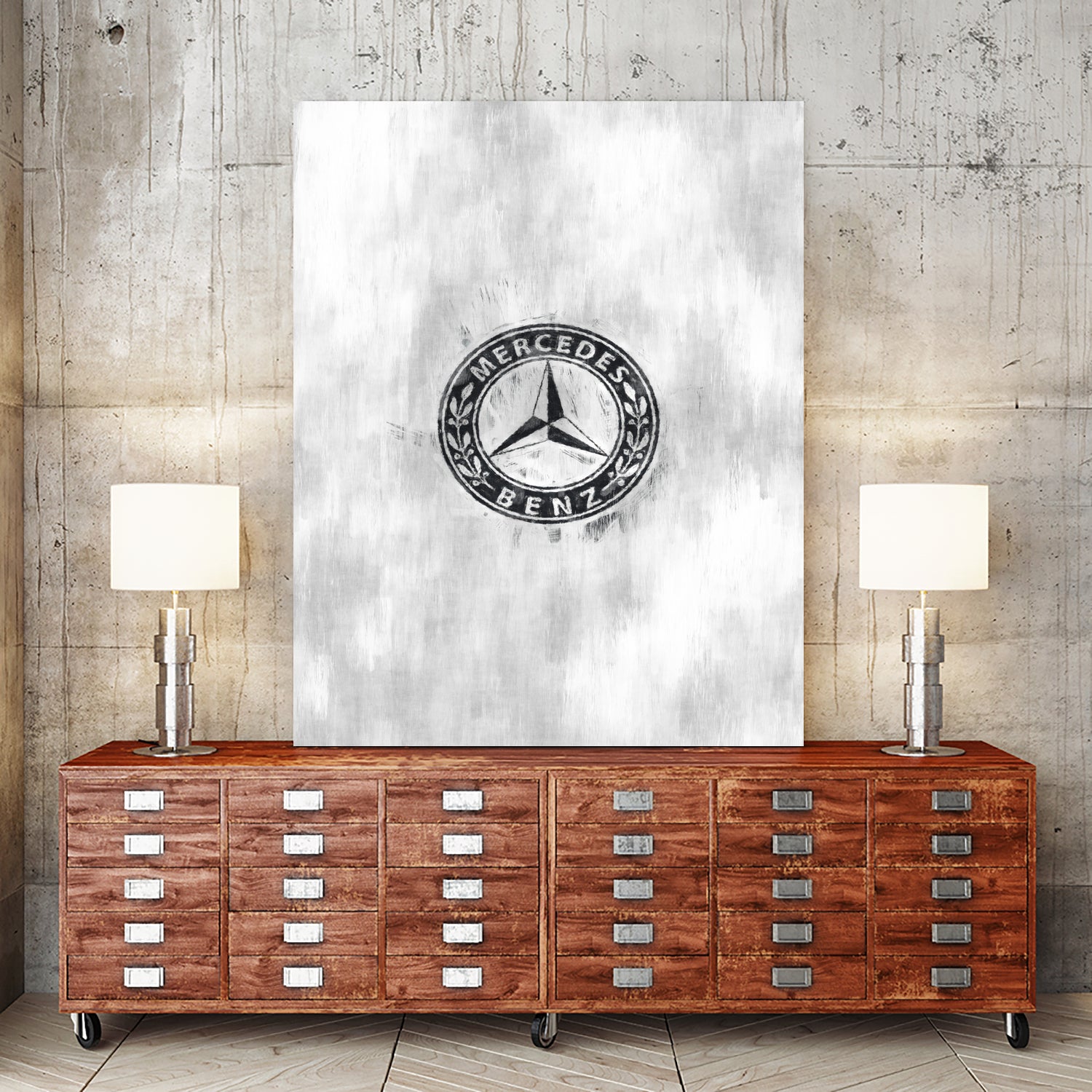 Mercedes-Benz logo sketch by Jurijs Permanickis on GIANT ART - gray digital painting