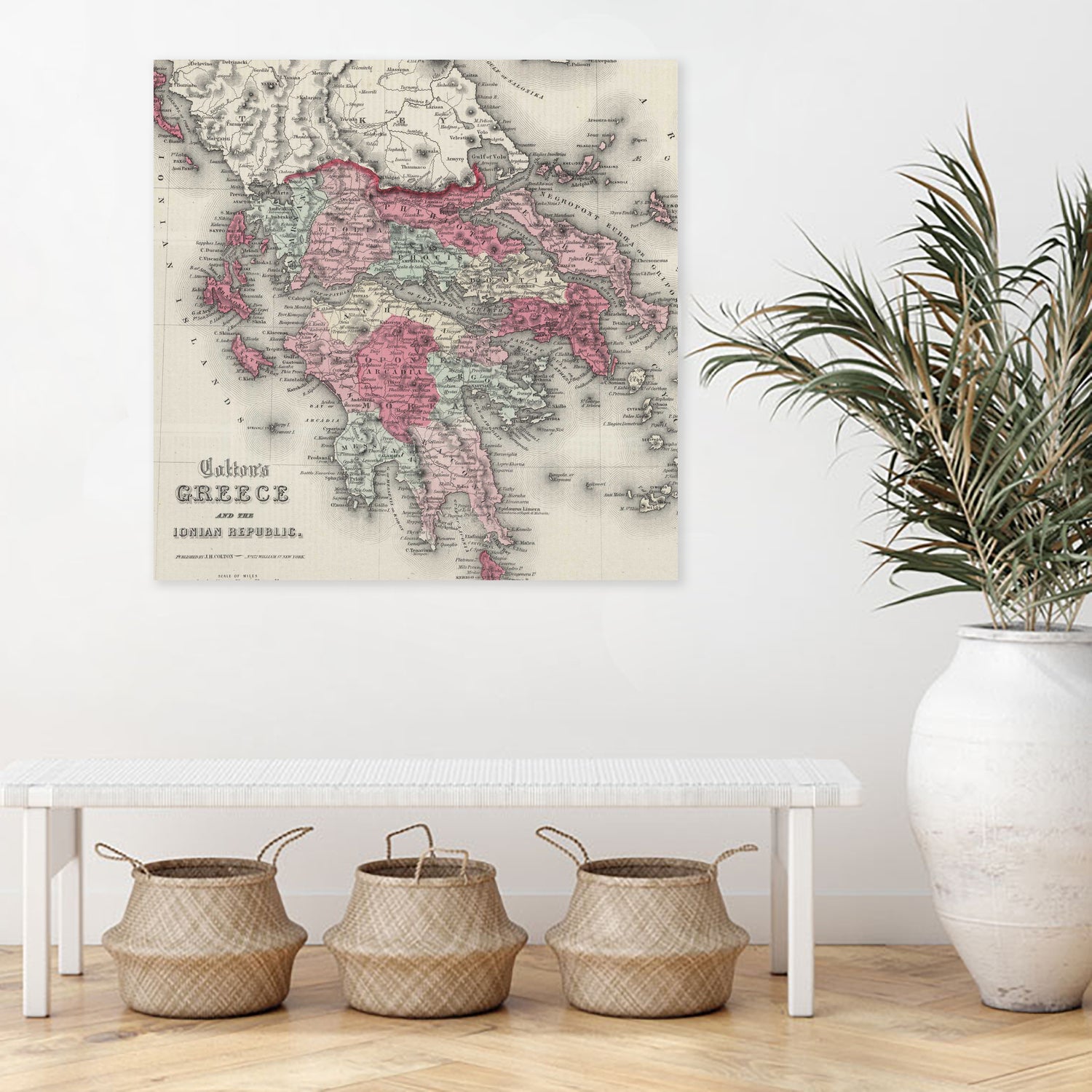 Vintage Map of Greece (1865) by Adam Shaw on GIANT ART - white photo illustration