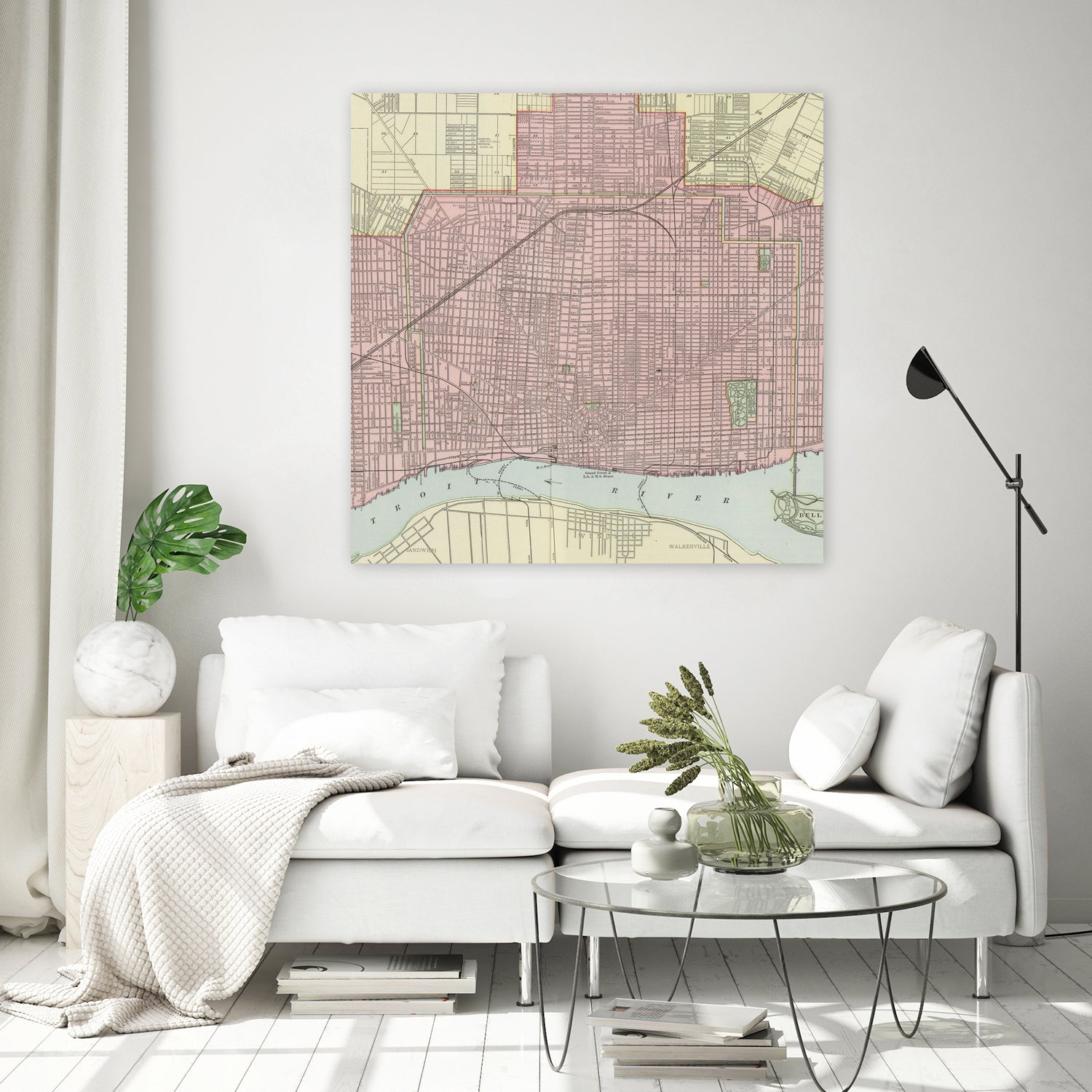 Vintage Map of Detroit Michigan (1901) by Adam Shaw on GIANT ART - white photo illustration