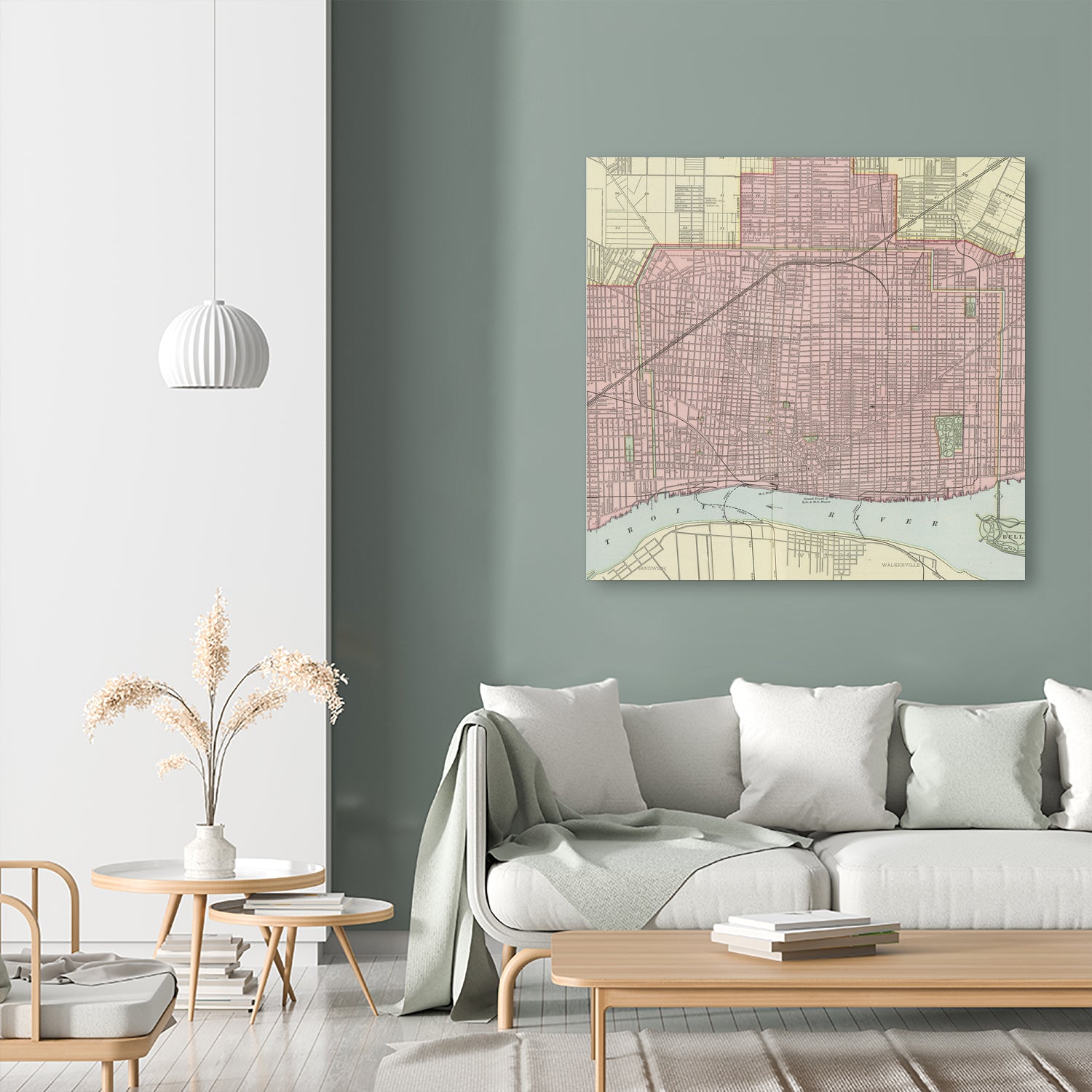 Vintage Map of Detroit Michigan (1901) by Adam Shaw on GIANT ART - white photo illustration