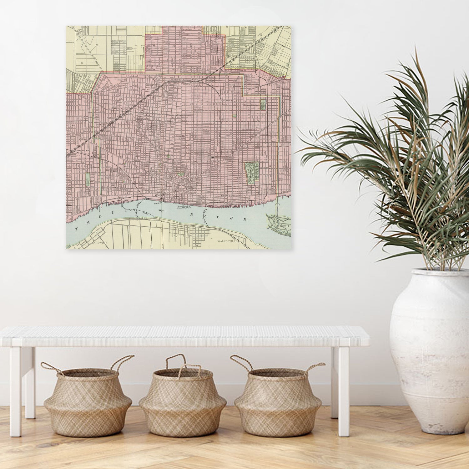 Vintage Map of Detroit Michigan (1901) by Adam Shaw on GIANT ART - white photo illustration