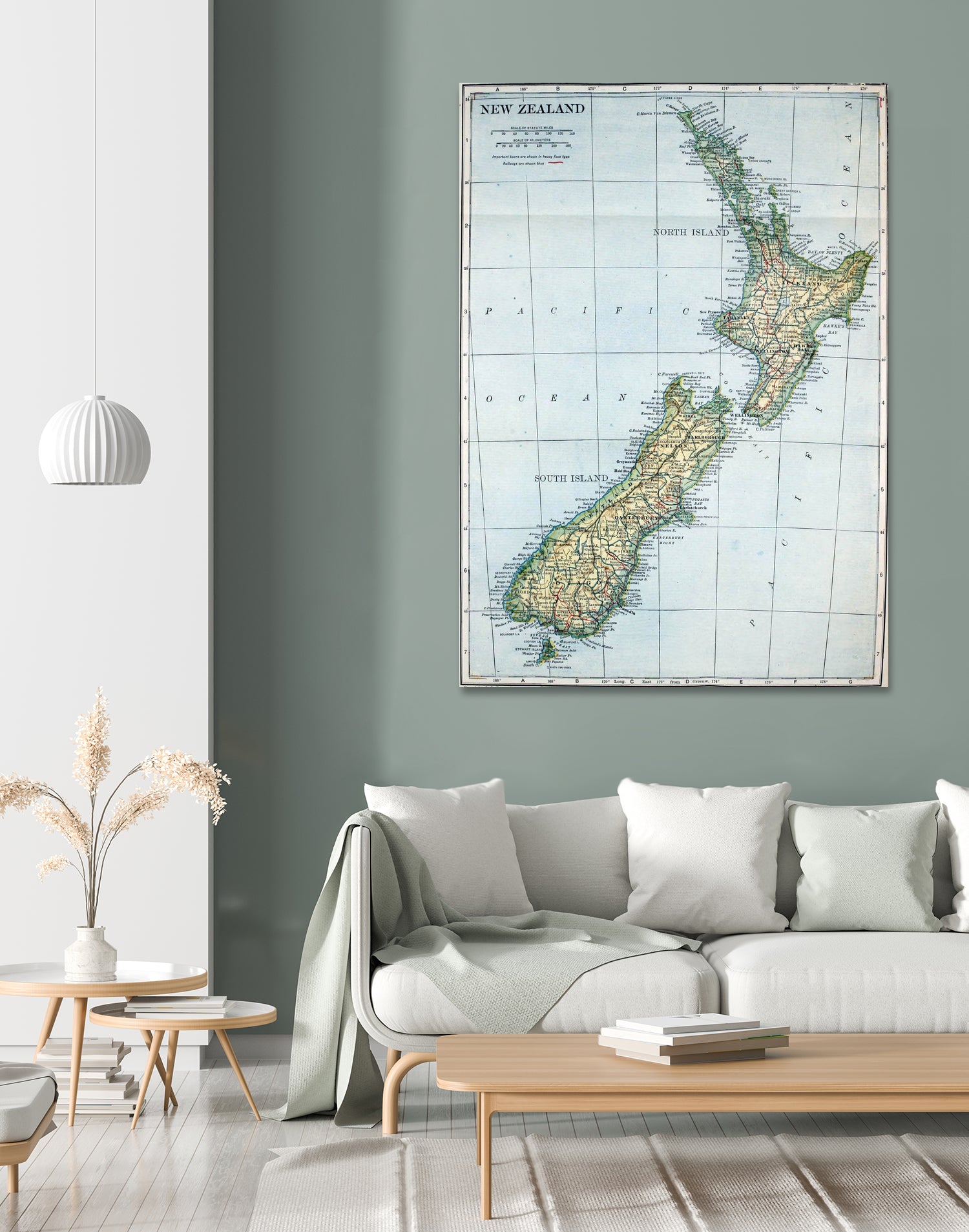 Vintage Map of New Zealand (1921) by Adam Shaw on GIANT ART - white photo illustration