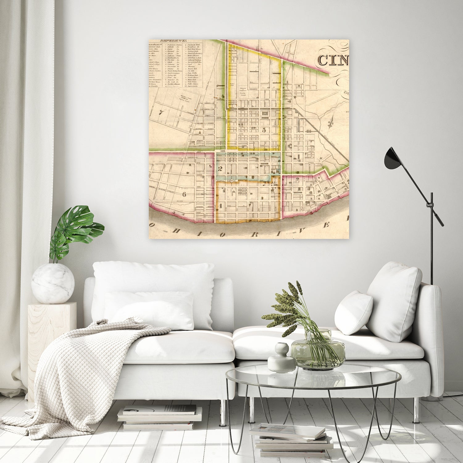 Vintage Map of Cincinnati Ohio (1841) by Adam Shaw on GIANT ART - white photo illustration