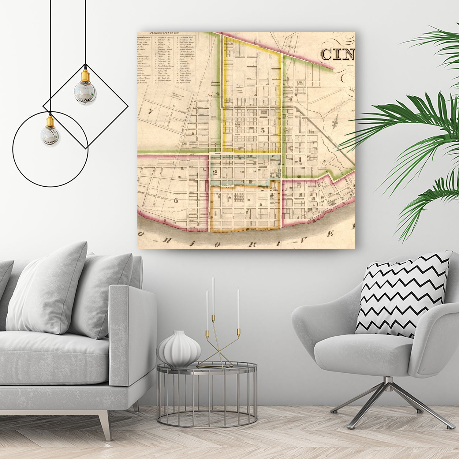 Vintage Map of Cincinnati Ohio (1841) by Adam Shaw on GIANT ART - white photo illustration