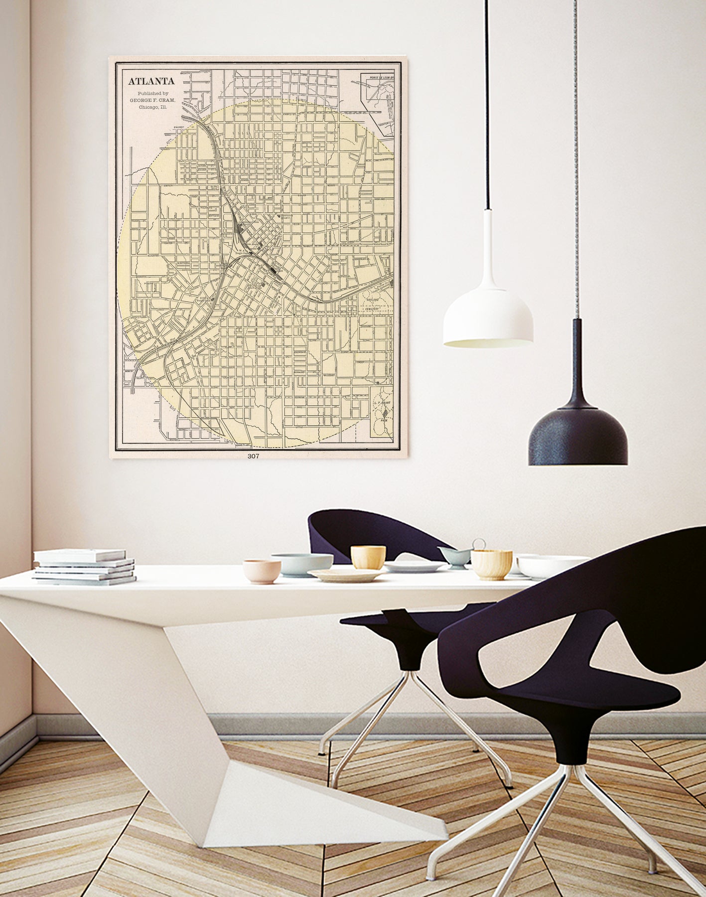 Vintage Map of Atlanta Georgia (1901) by Adam Shaw on GIANT ART - white photo illustration