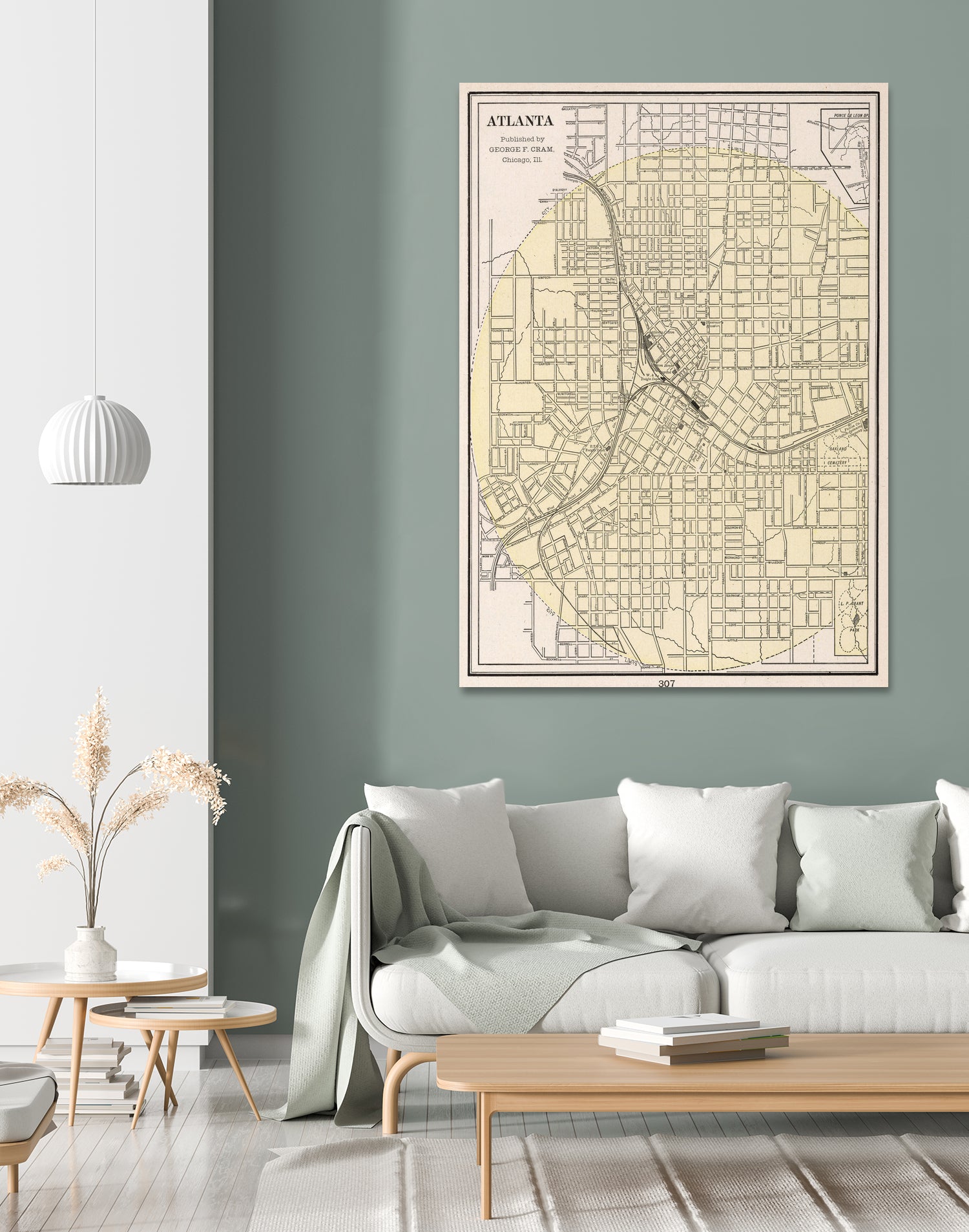 Vintage Map of Atlanta Georgia (1901) by Adam Shaw on GIANT ART - white photo illustration