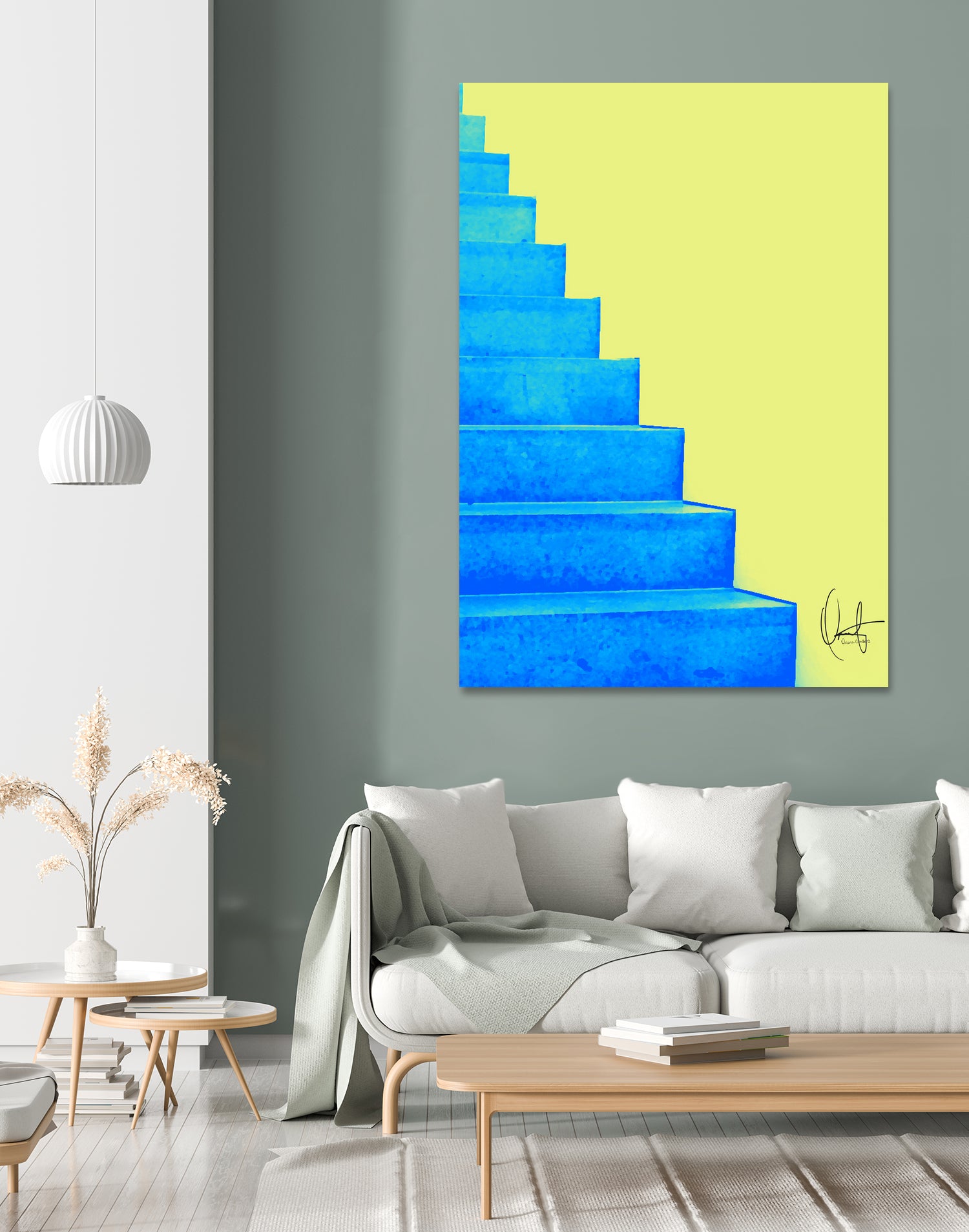 Santorini by Oriana Cordero on GIANT ART - blue mixed media