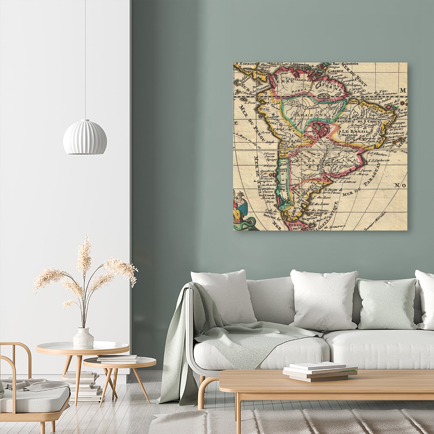 Vintage Map of South America (1747) by Adam Shaw on GIANT ART - white photo illustration