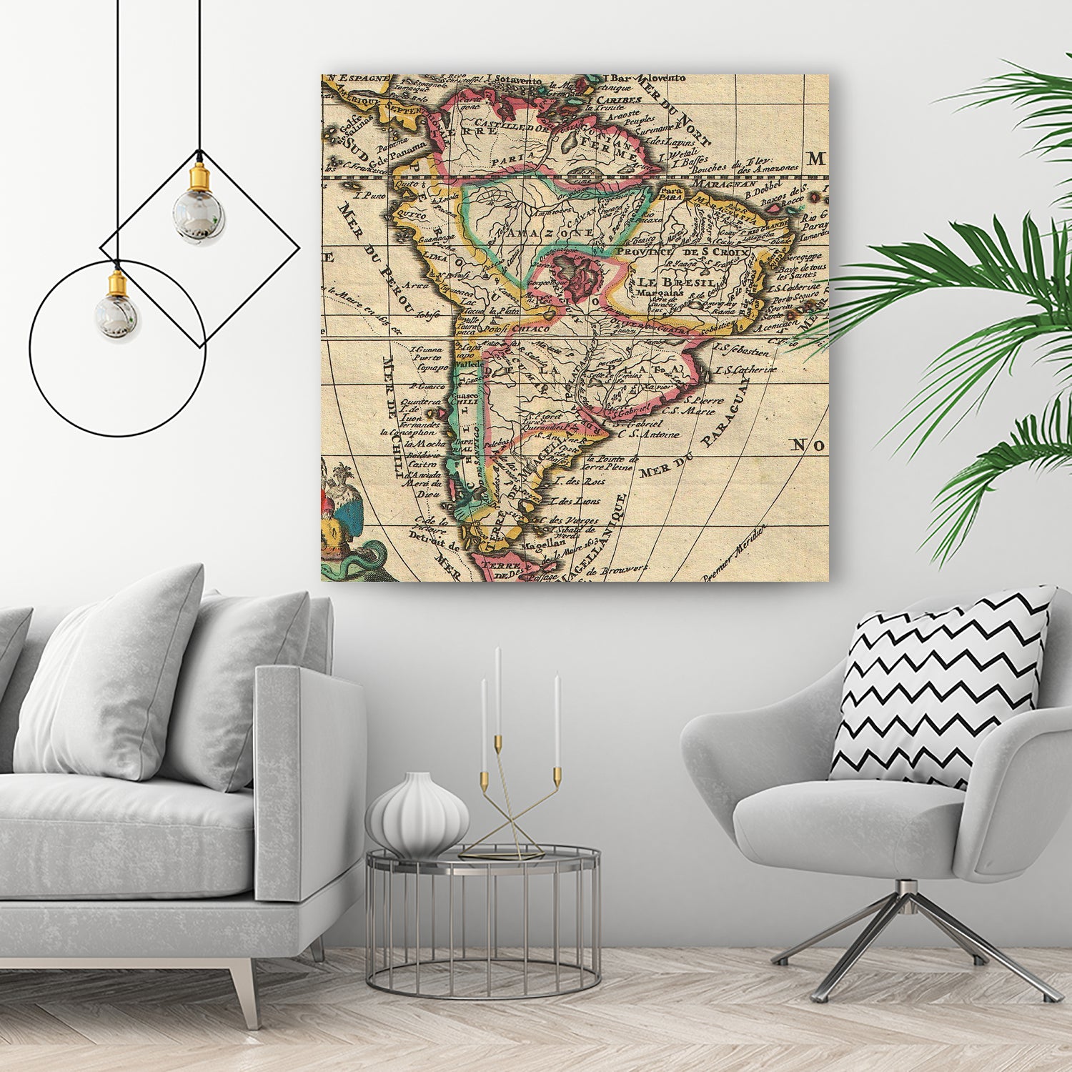 Vintage Map of South America (1747) by Adam Shaw on GIANT ART - white photo illustration