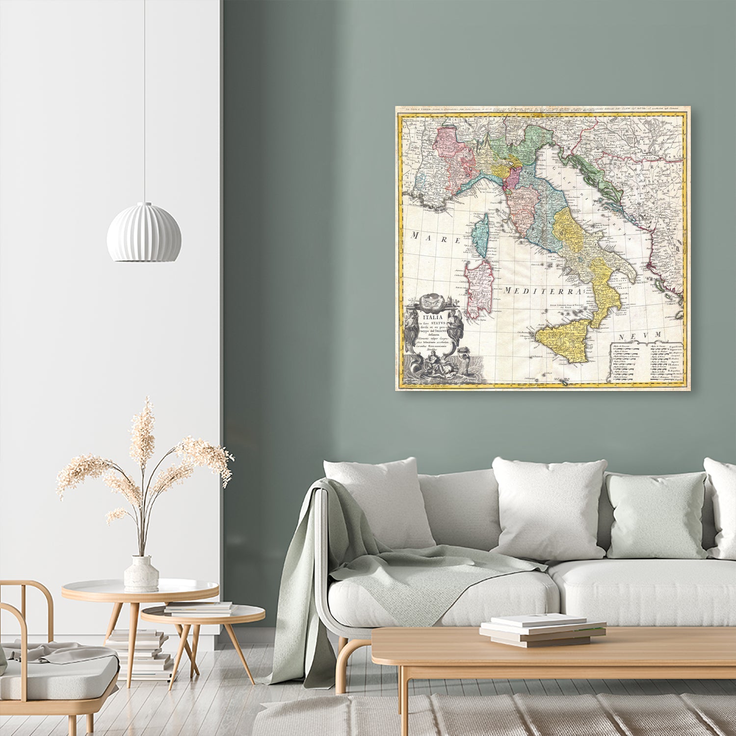 Vintage Map of Italy (1742) by Adam Shaw on GIANT ART - white photo illustration