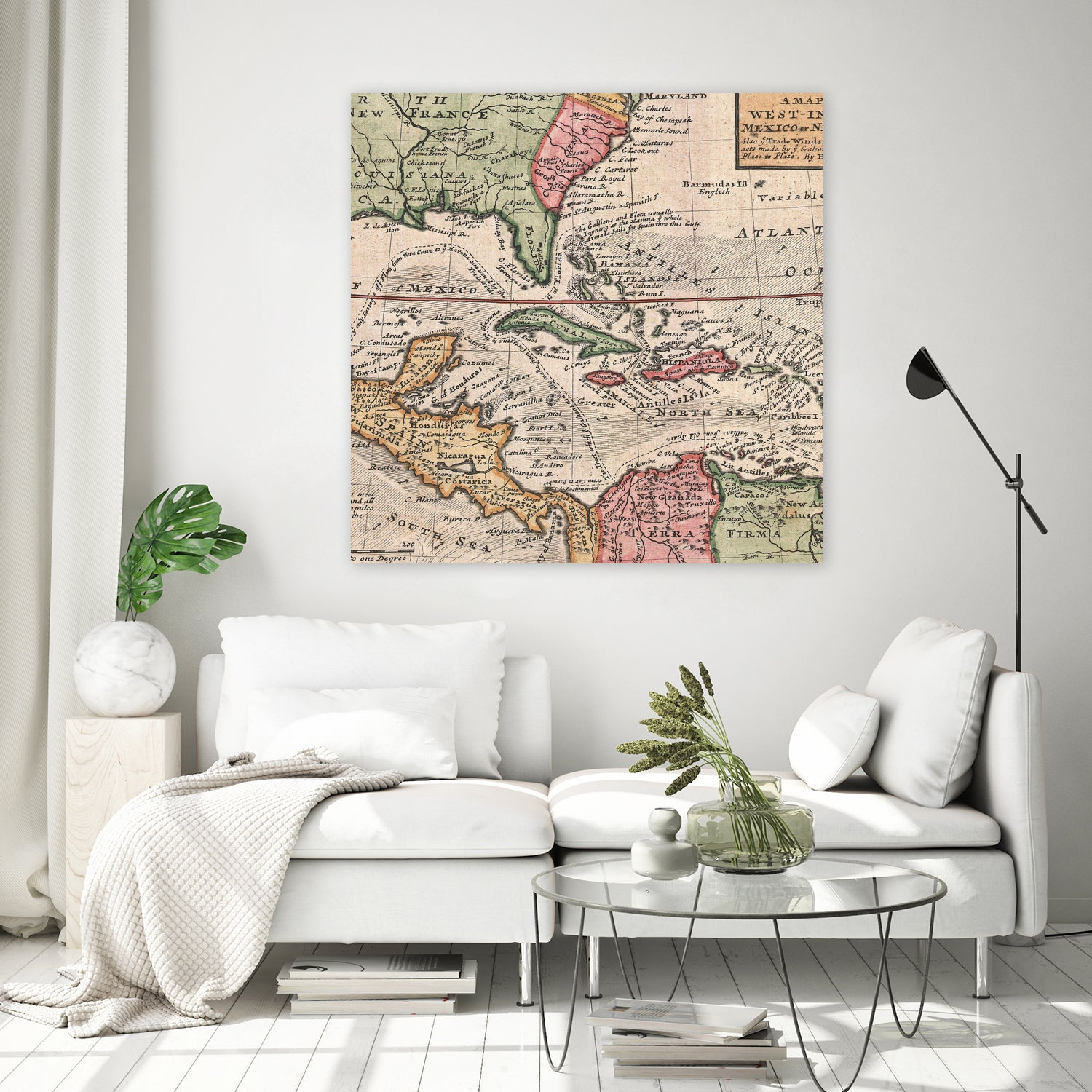 Vintage Map of The Americas (1732) by Adam Shaw on GIANT ART - white photo illustration