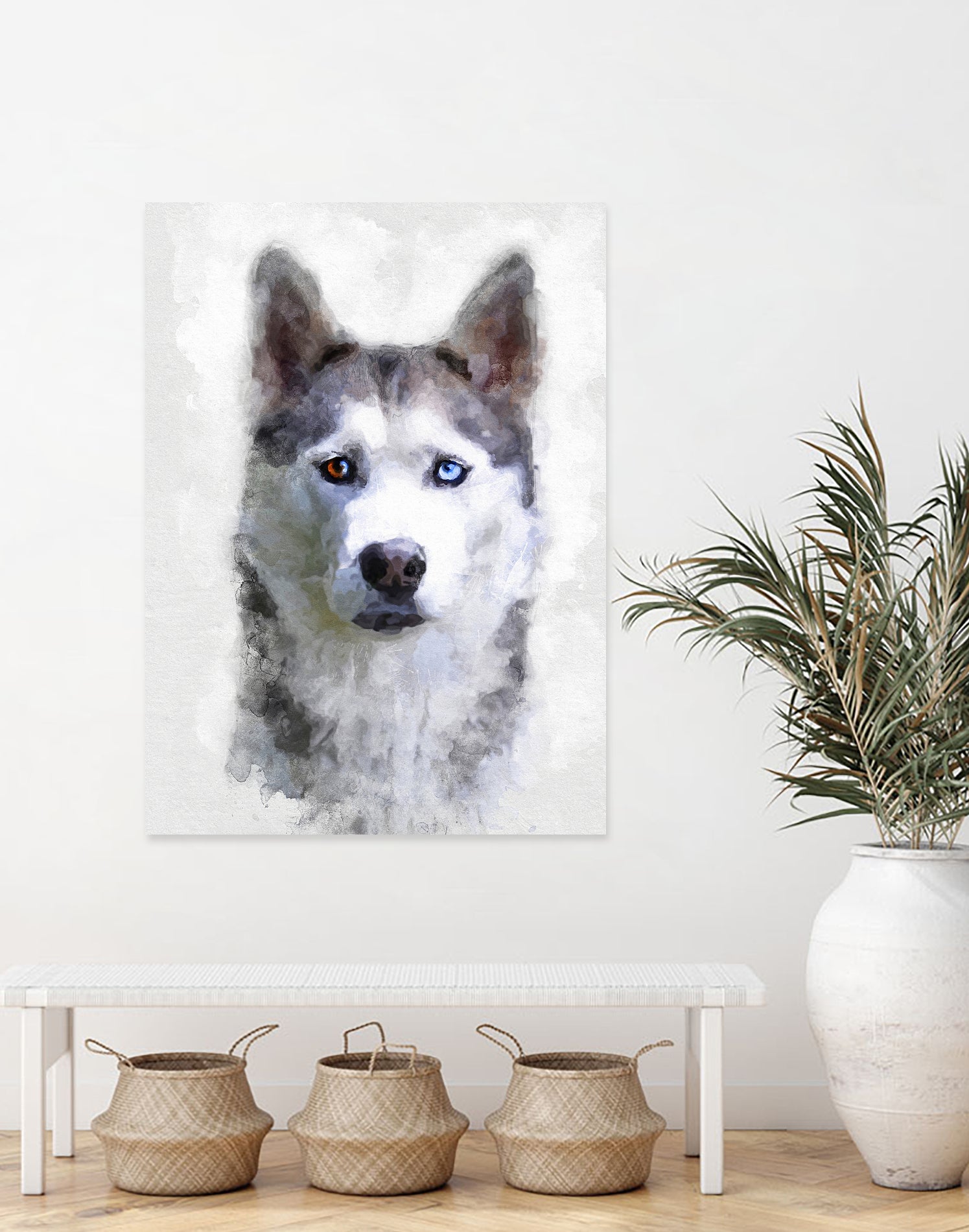 Siberian Husky by Alex Baron on GIANT ART - gray digital painting