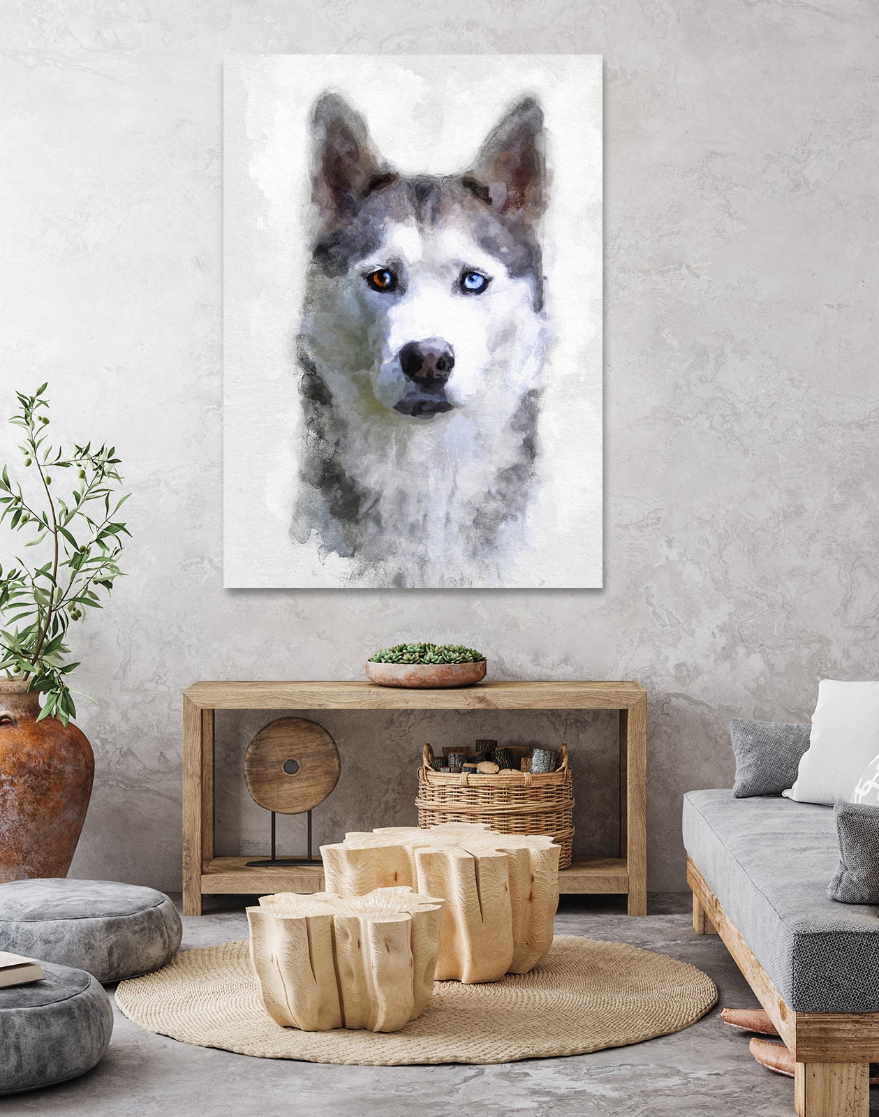 Siberian Husky by Alex Baron on GIANT ART - gray digital painting