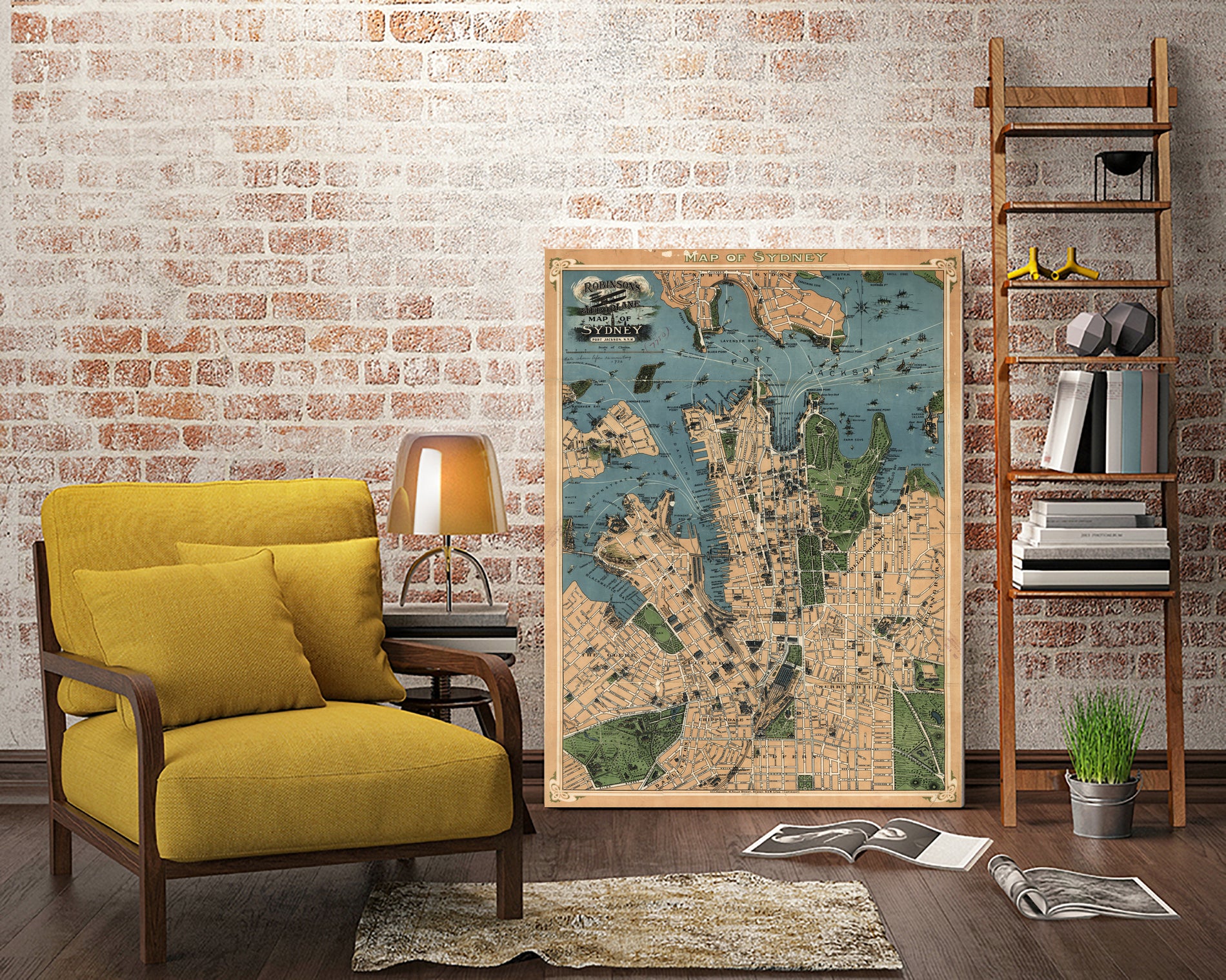 Vintage Map of Sydney Australia (1922) by Adam Shaw on GIANT ART - white photo illustration