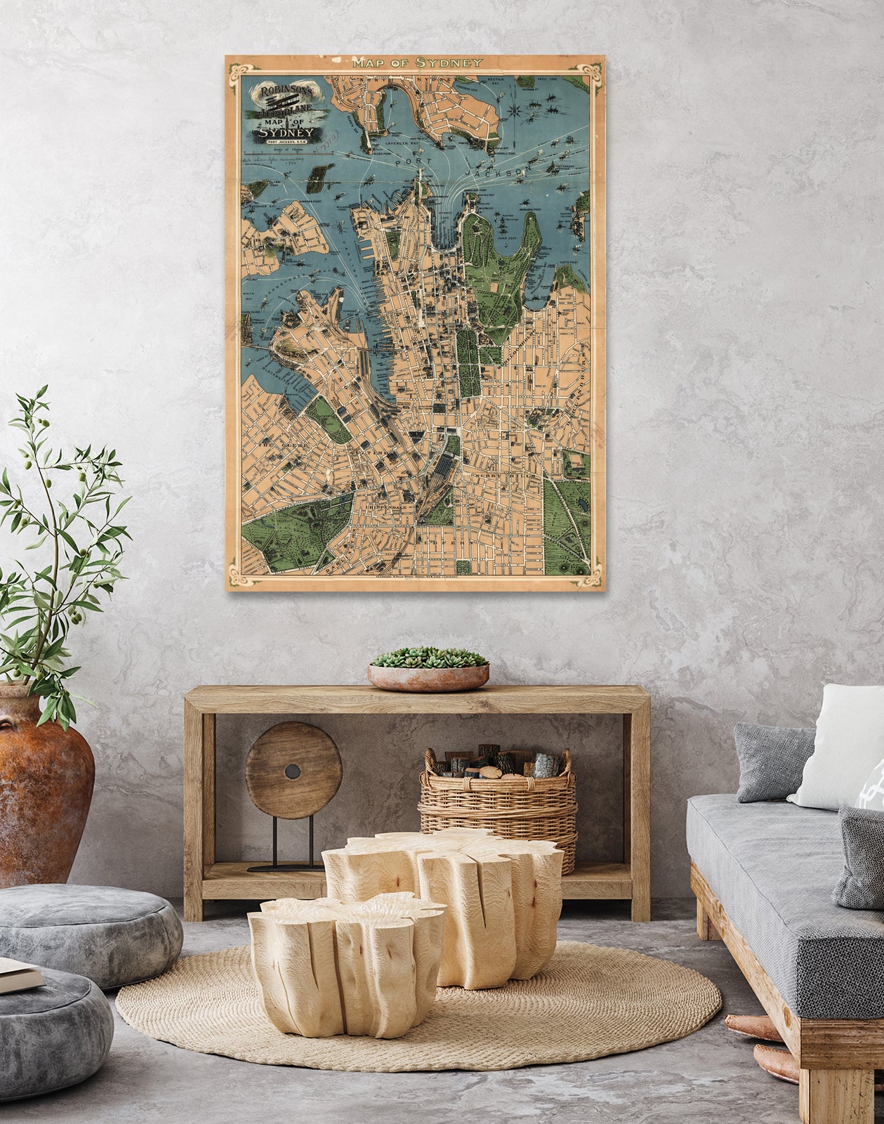 Vintage Map of Sydney Australia (1922) by Adam Shaw on GIANT ART - white photo illustration