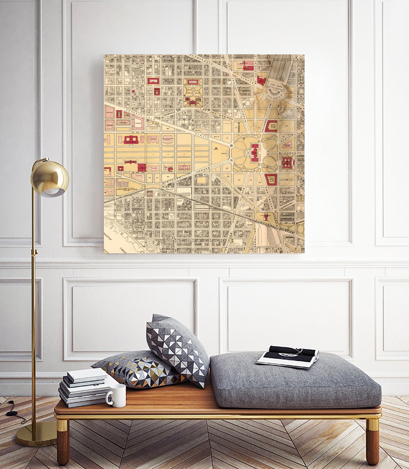 Vintage Map of Washington DC (1917) by Adam Shaw on GIANT ART - white photo illustration