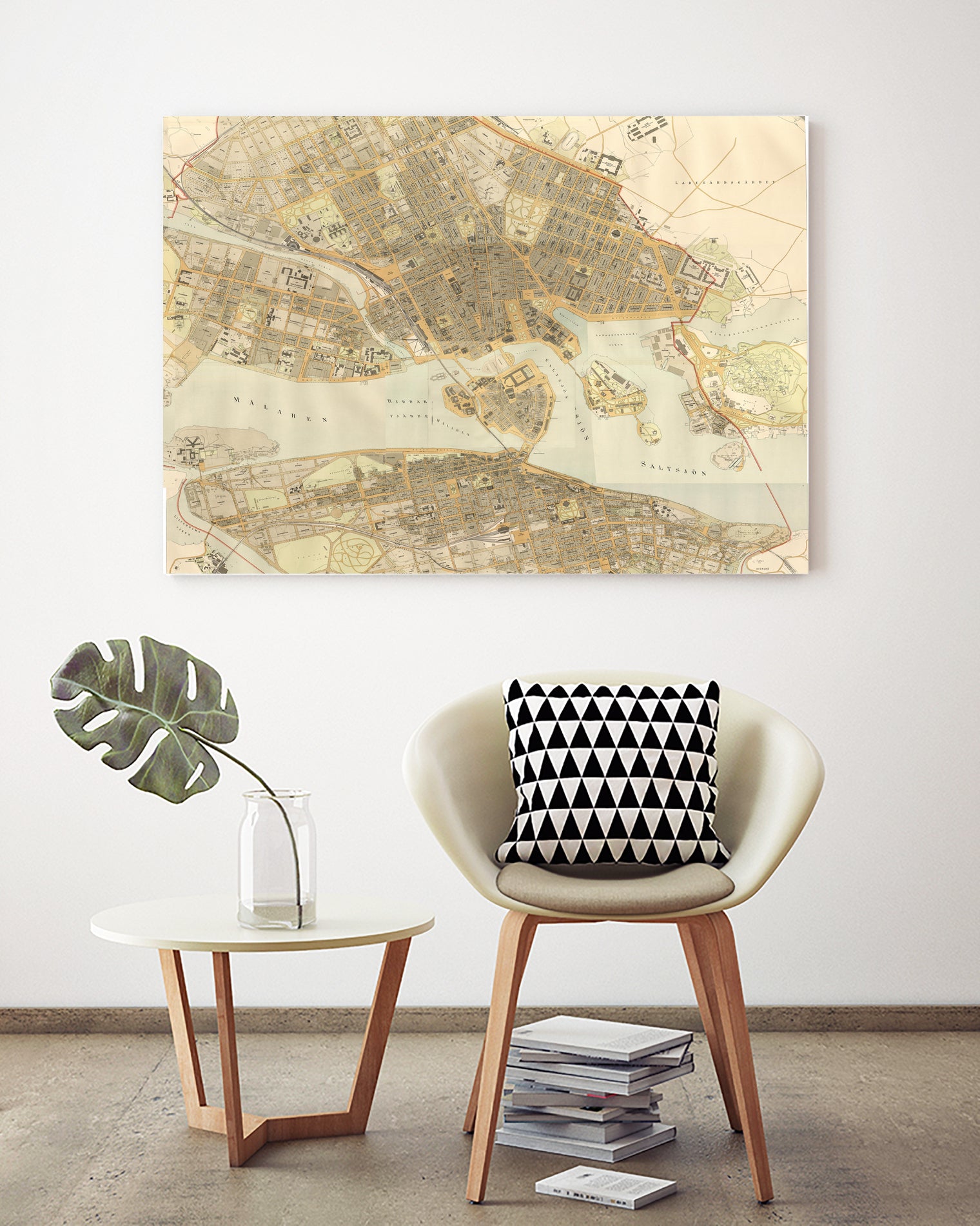 Vintage Map of Stockholm Sweden (1899) by Adam Shaw on GIANT ART - white photo illustration