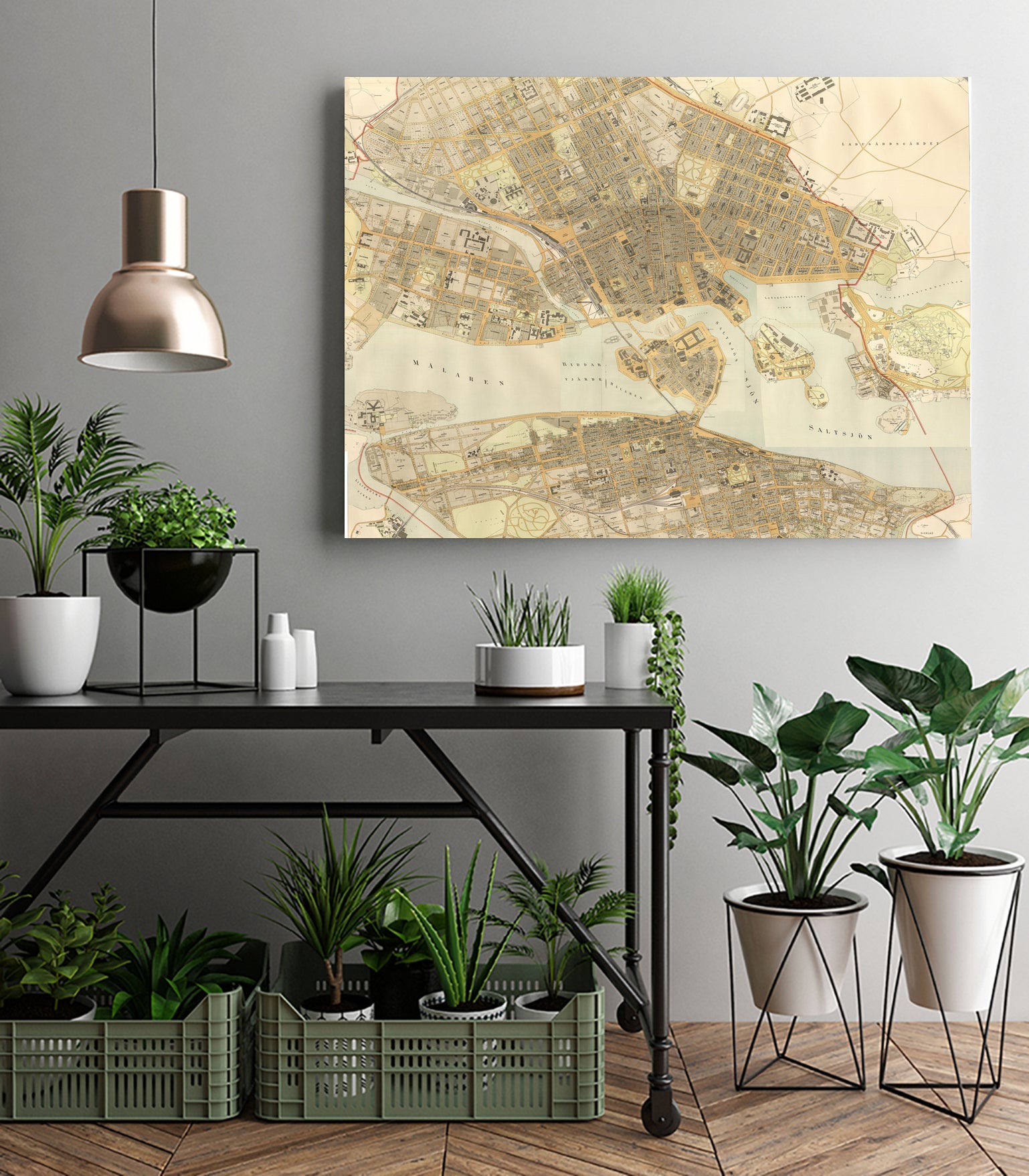 Vintage Map of Stockholm Sweden (1899) by Adam Shaw on GIANT ART - white photo illustration