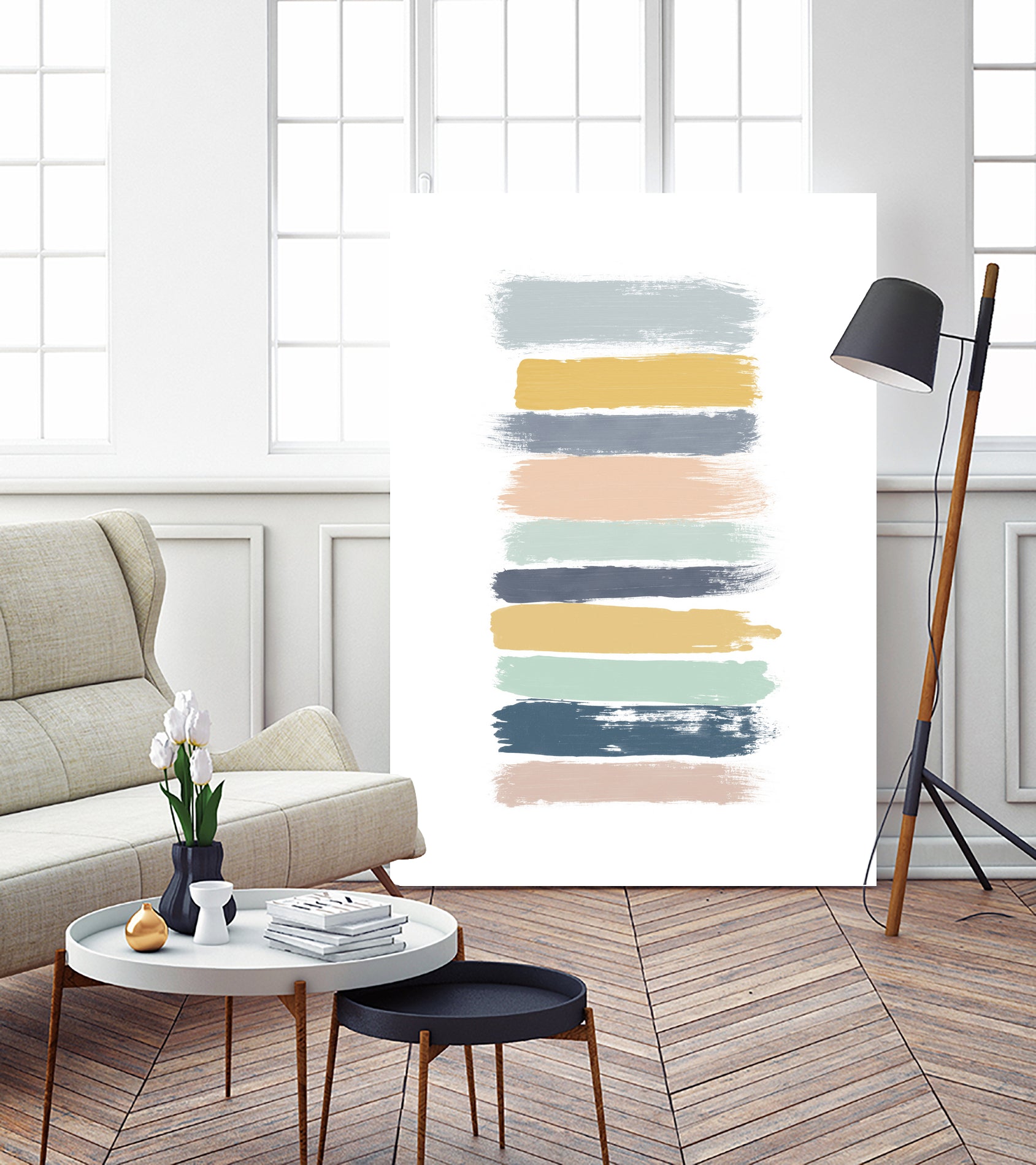 Pastel Stripes by Dana Shek on GIANT ART - white digital painting