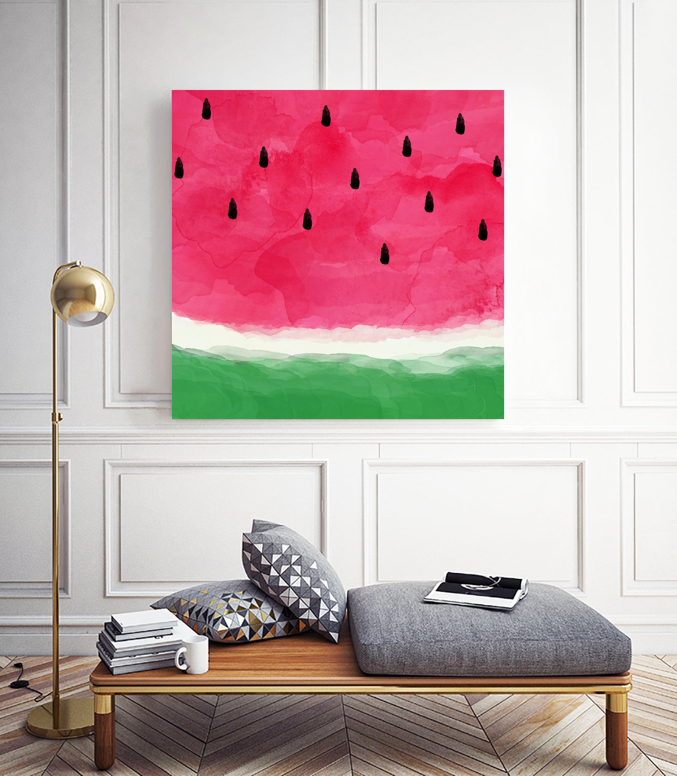 Watermelon Abstract by Dana Shek on GIANT ART - white digital painting