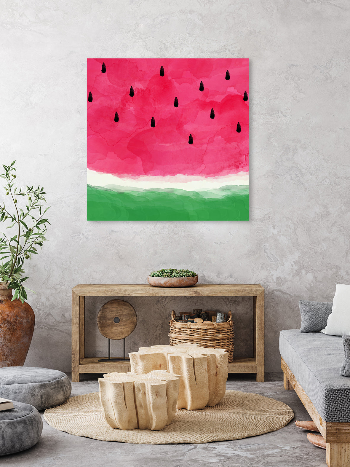 Watermelon Abstract by Dana Shek on GIANT ART - white digital painting