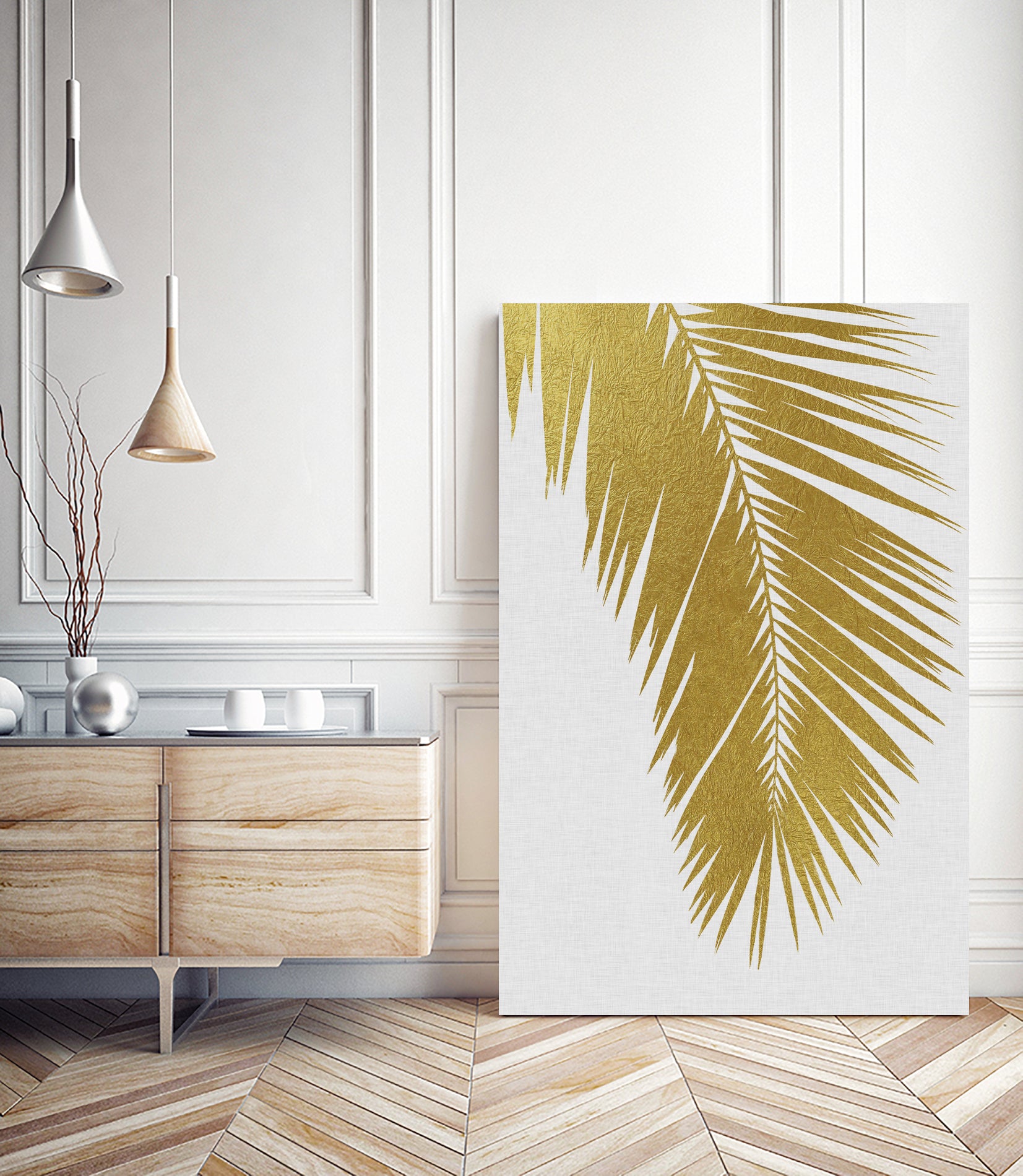Palm Leaf Gold I by Dana Shek on GIANT ART - white digital painting