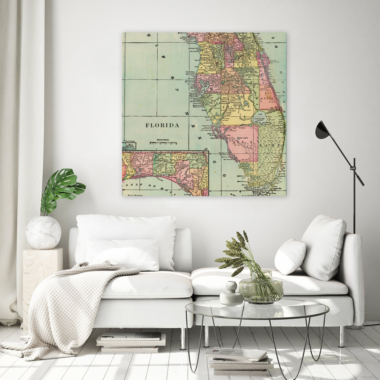 Vintage Map of Florida (1909) by Adam Shaw on GIANT ART - white photo illustration