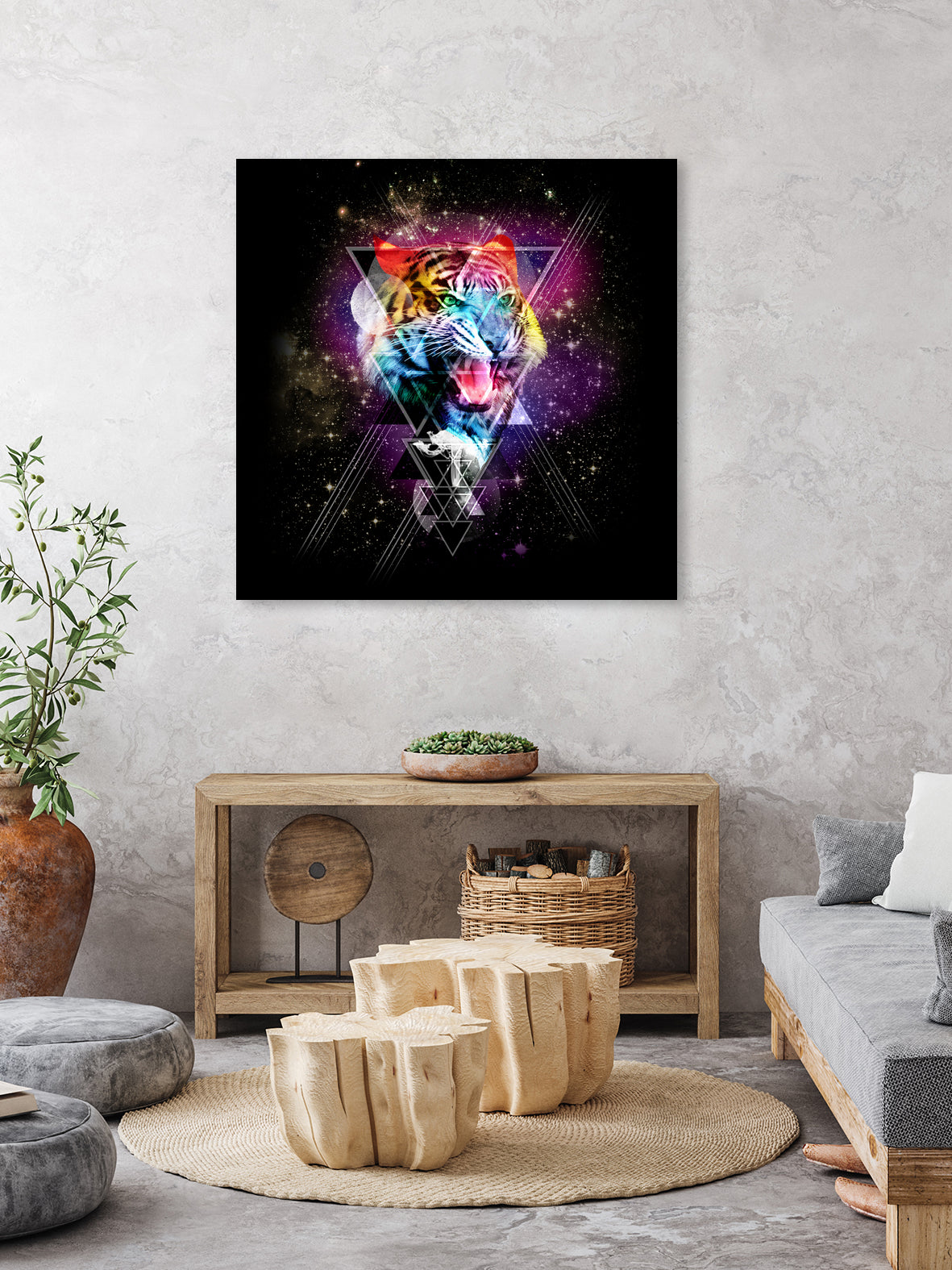 Cosmic Tiger by Ali Gulec on GIANT ART - black photo illustration