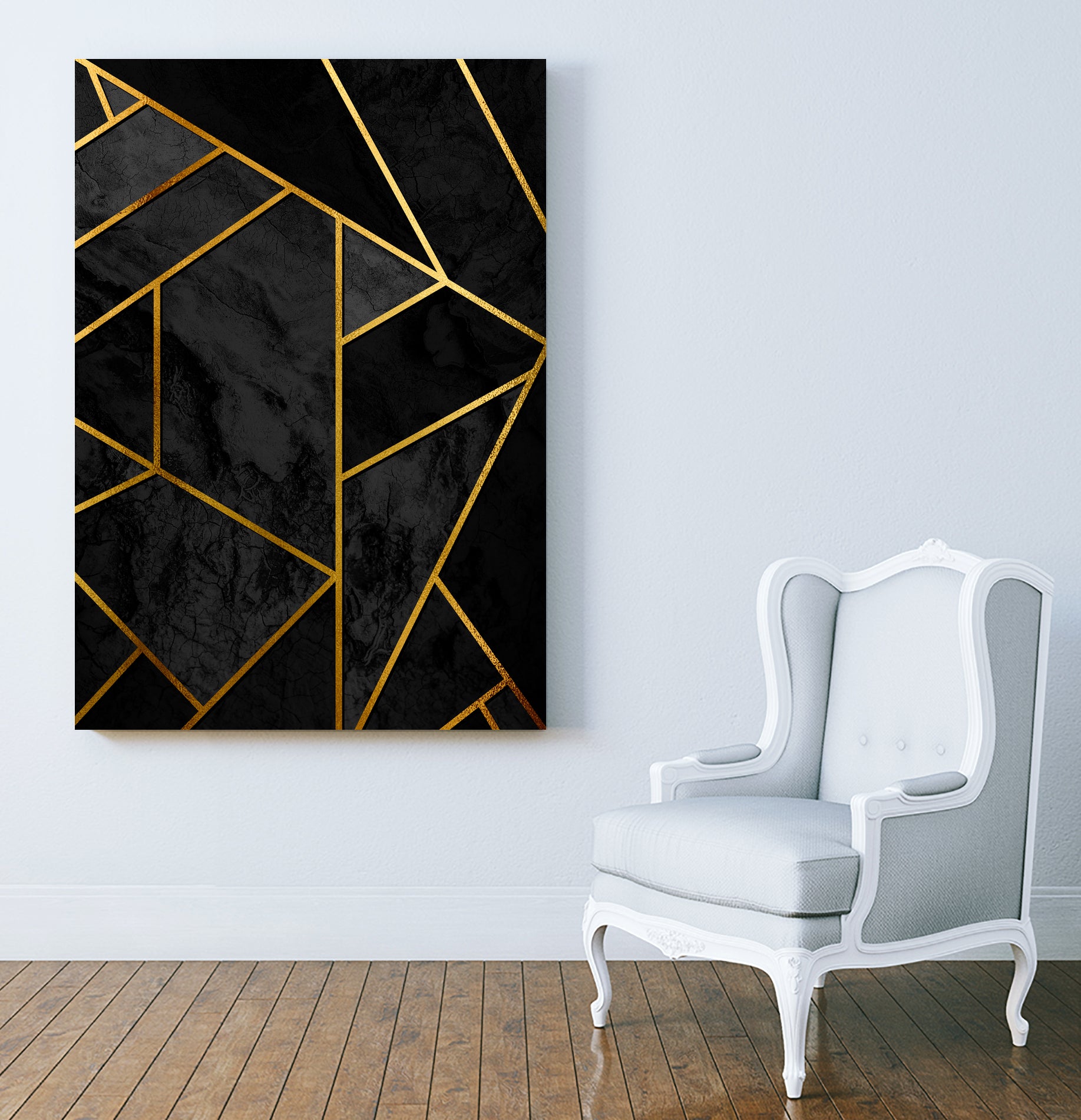 Mosaic with golden lines. by Nemanja Sekularac on GIANT ART - black photo illustration