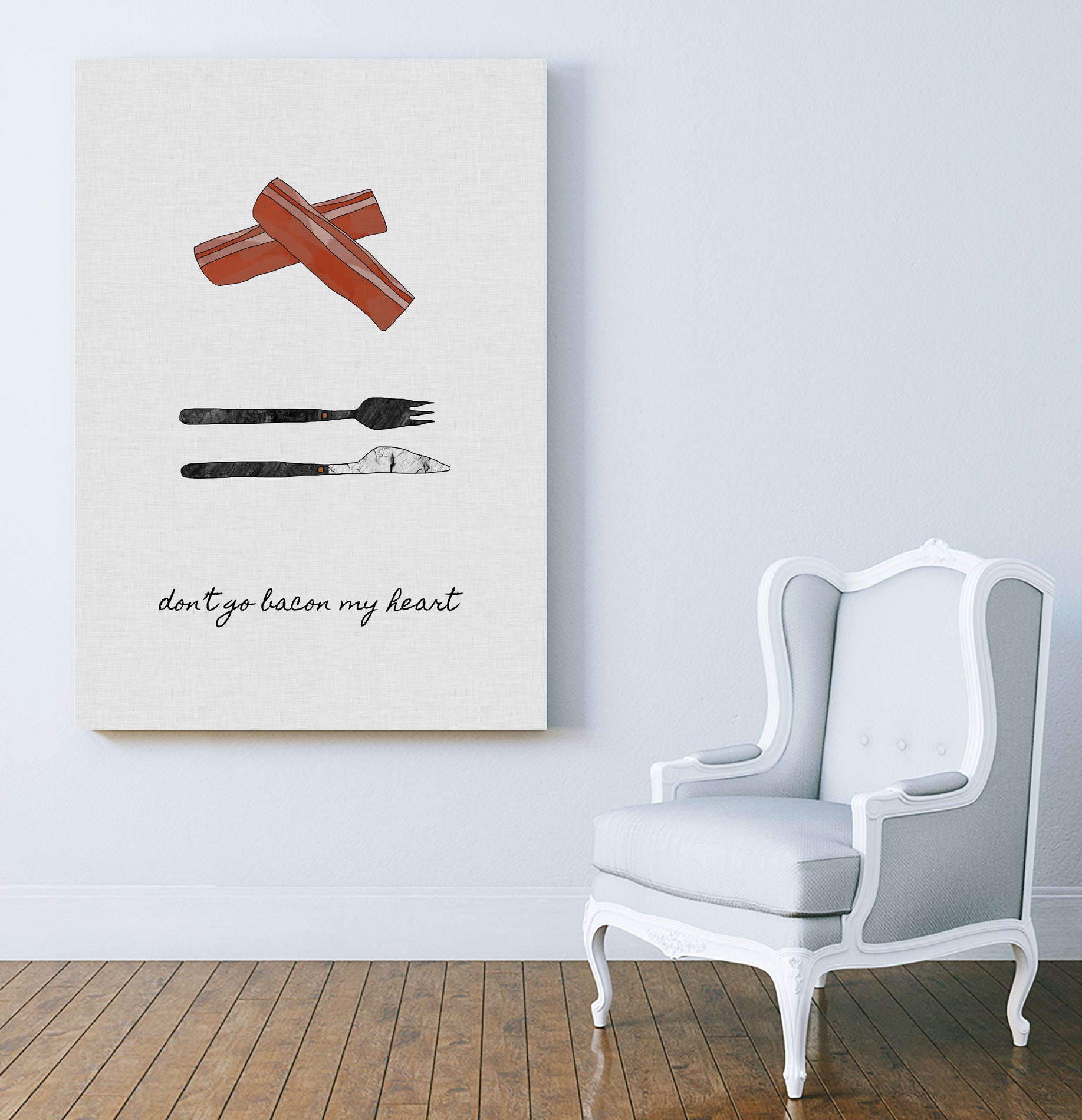 Don't Go Bacon My Heart by Dana Shek on GIANT ART - white typography
