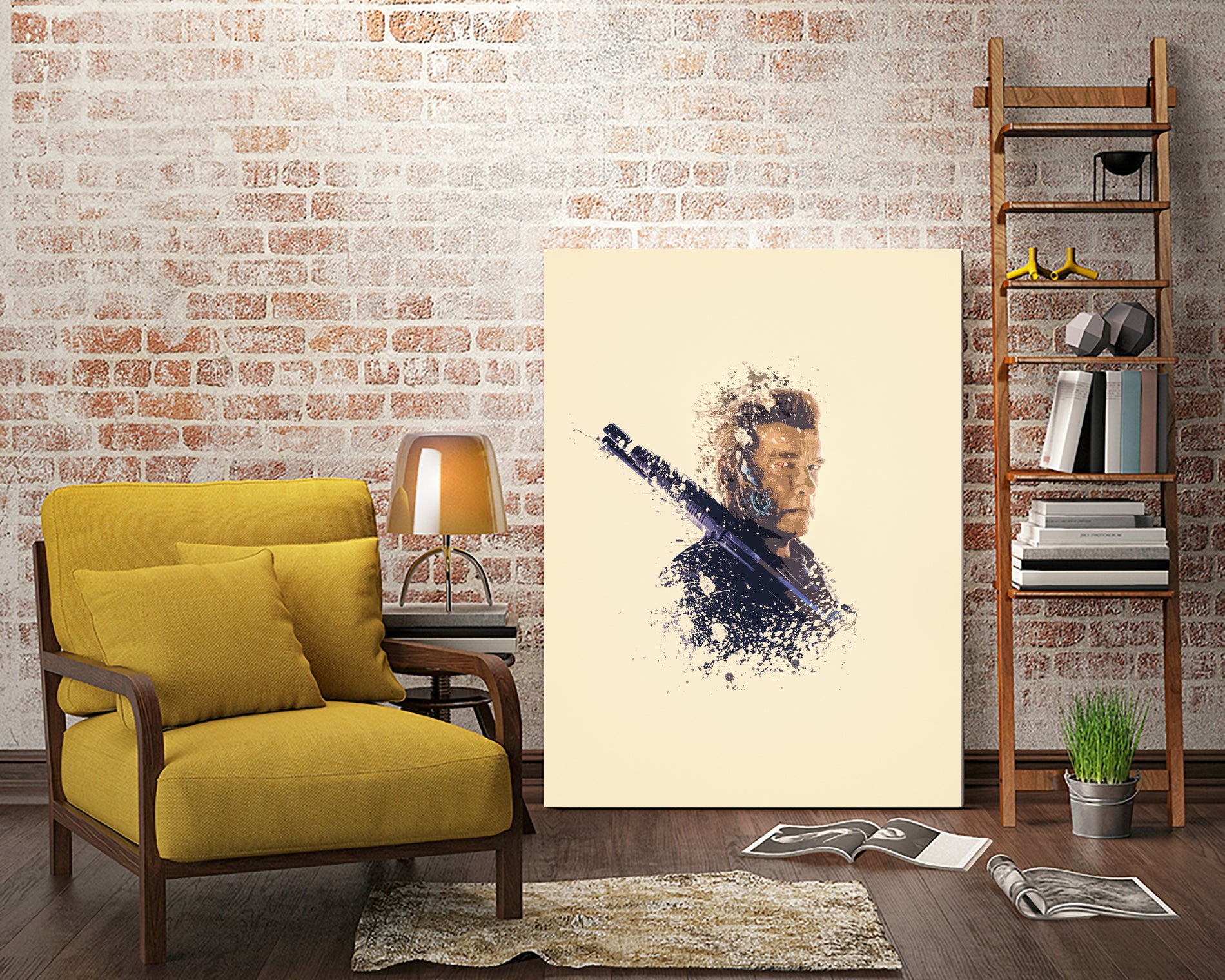 Terminator Arnold Schwarzenegger by Jurijs Permanickis on GIANT ART - yellow digital painting