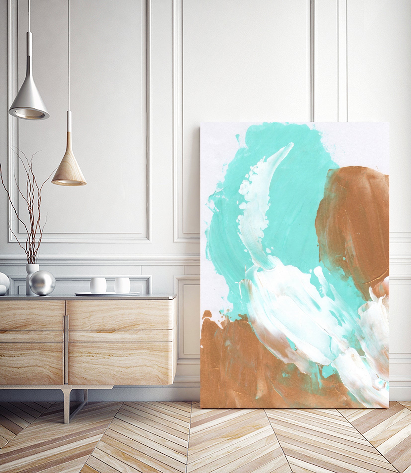 Abstract 1002 by Cecilie Karoline on GIANT ART - blue mixed media