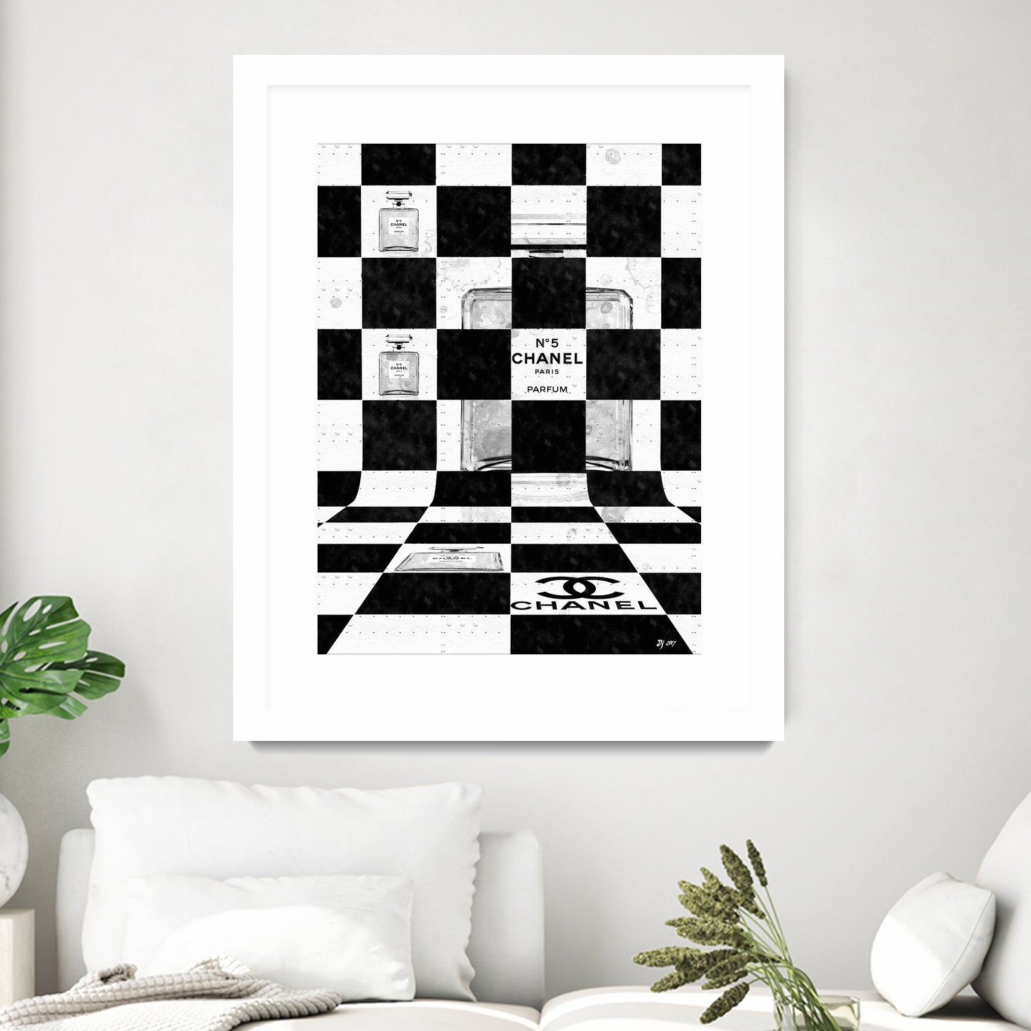 Chanel Chess by Daniel Janda on GIANT ART - black mixed media