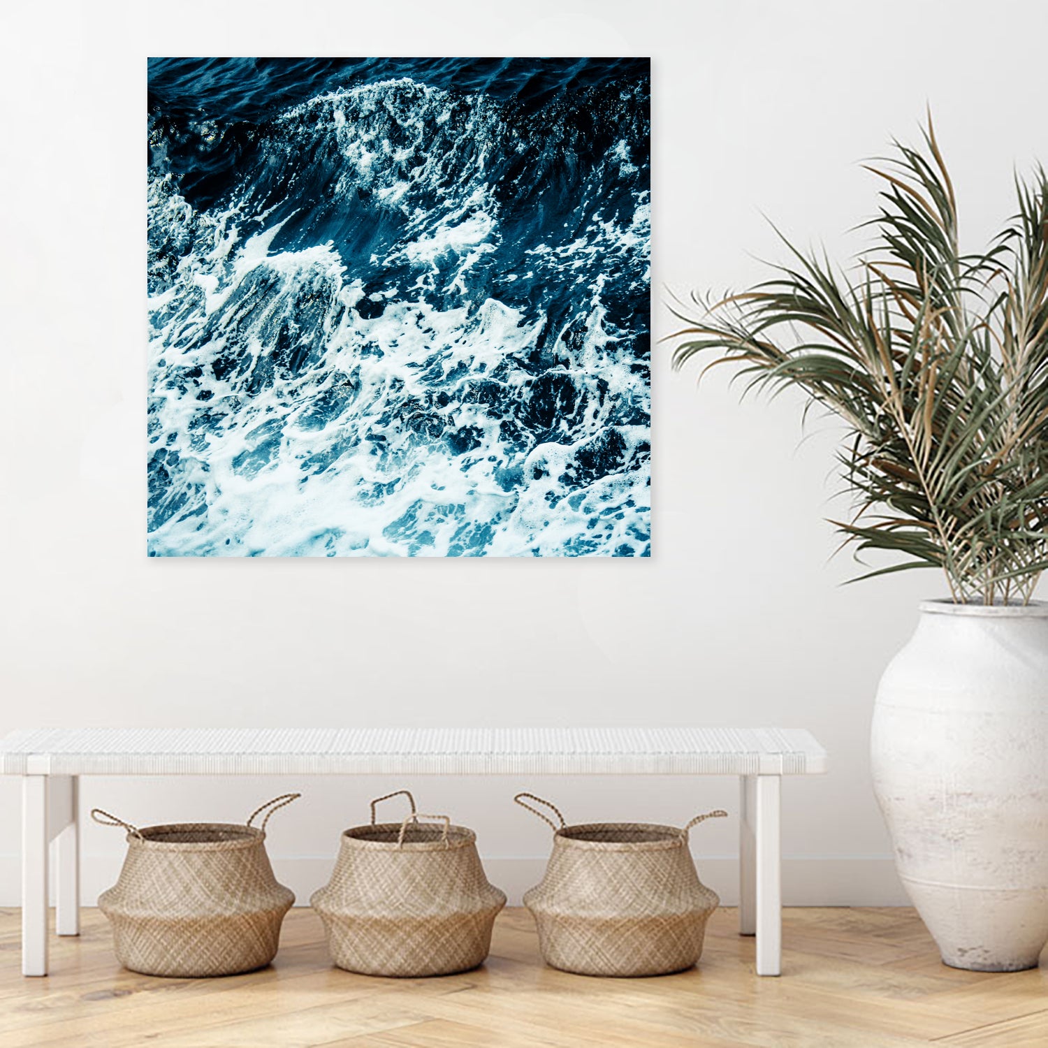 Disobedience - ocean waves painting texture by Neli Dimitrova on GIANT ART - blue digital painting