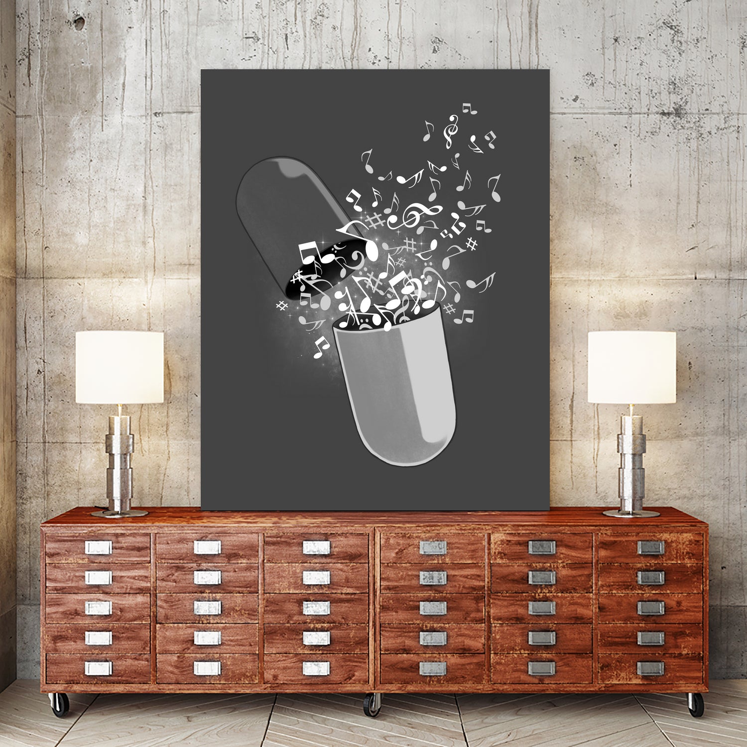 Music Pill by Anthony Aves on GIANT ART - gray digital painting