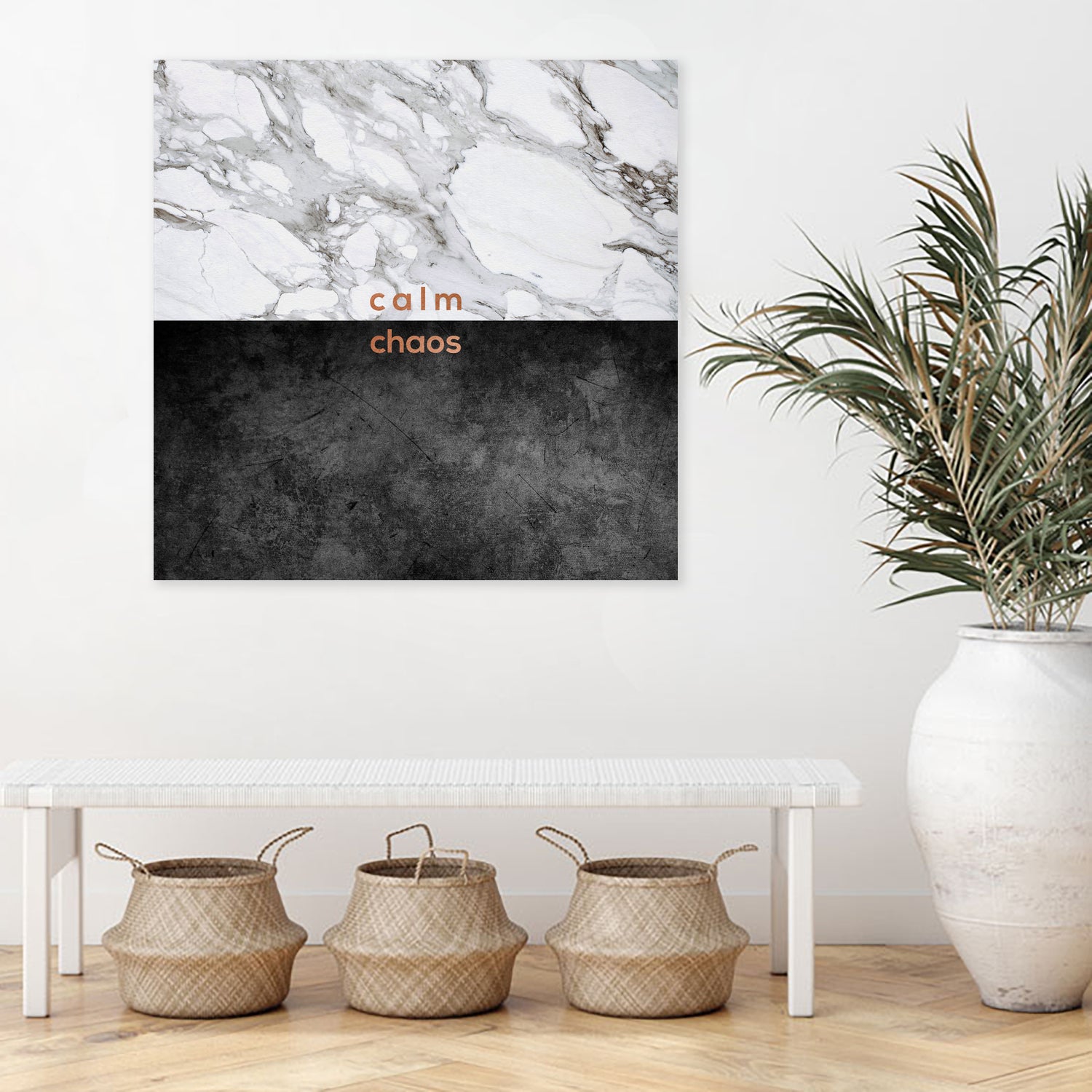 Calm Chaos Copper by Dana Shek on GIANT ART - white typography