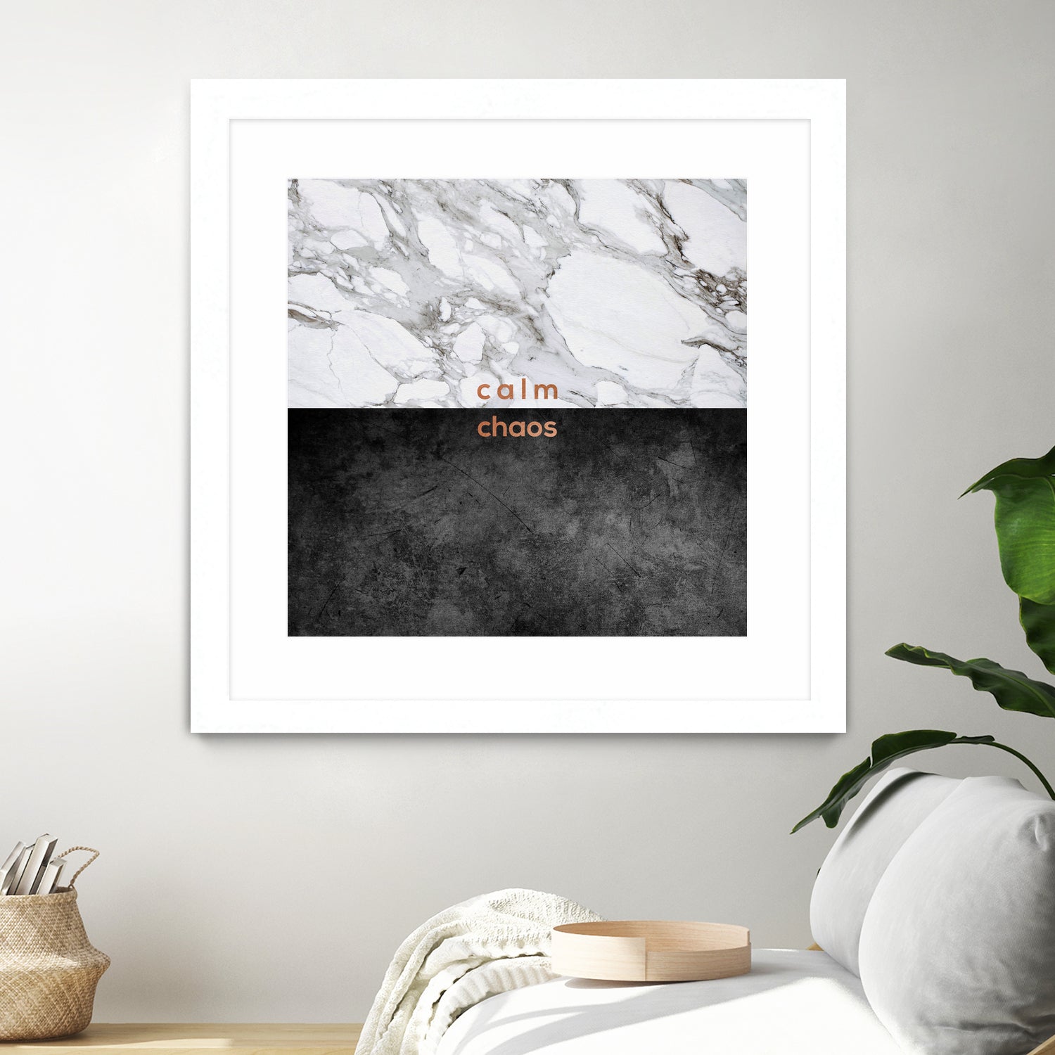 Calm Chaos Copper by Dana Shek on GIANT ART - white typography