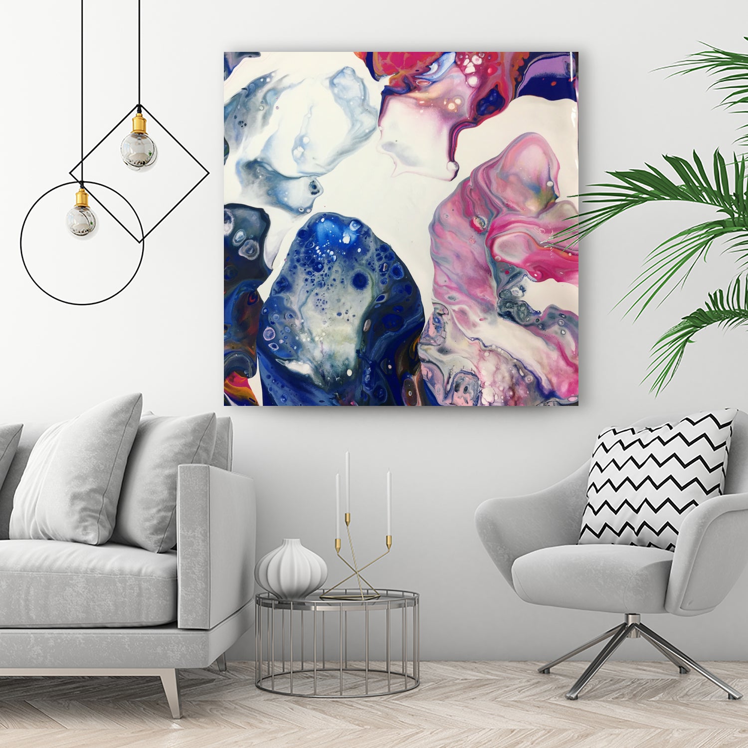 Luna by Suse Wiegelmann on GIANT ART - blue mixed media