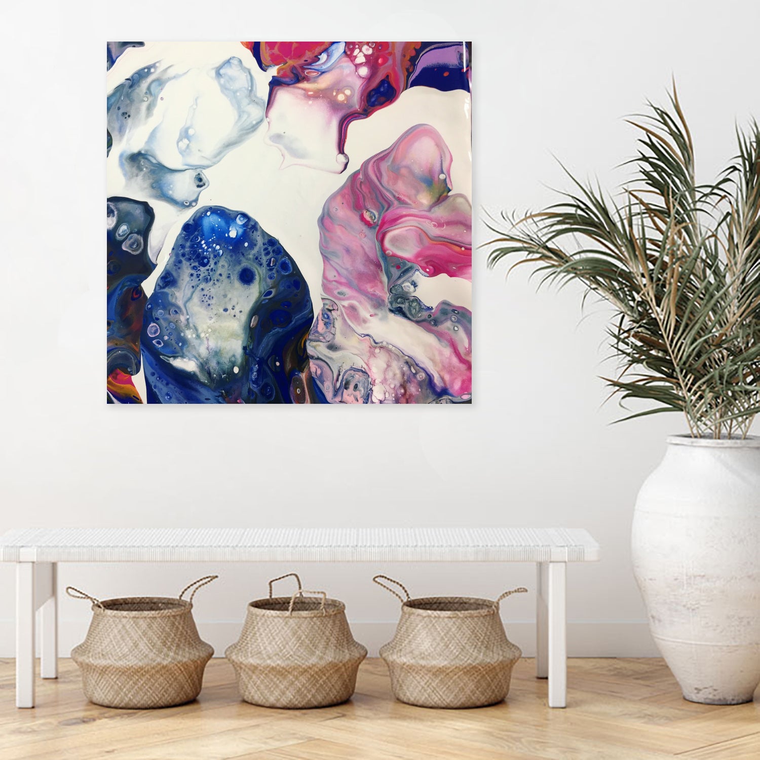 Luna by Suse Wiegelmann on GIANT ART - blue mixed media