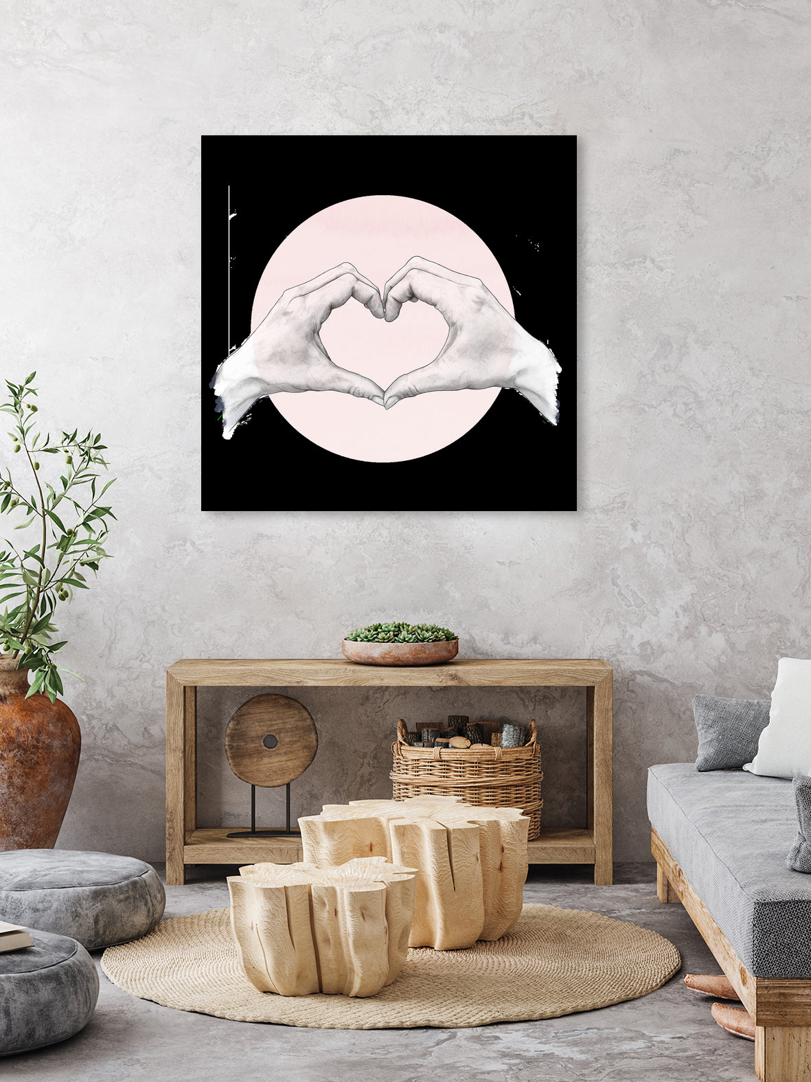 hearten hand // hand study by Laura Graves on GIANT ART - pink digital drawing