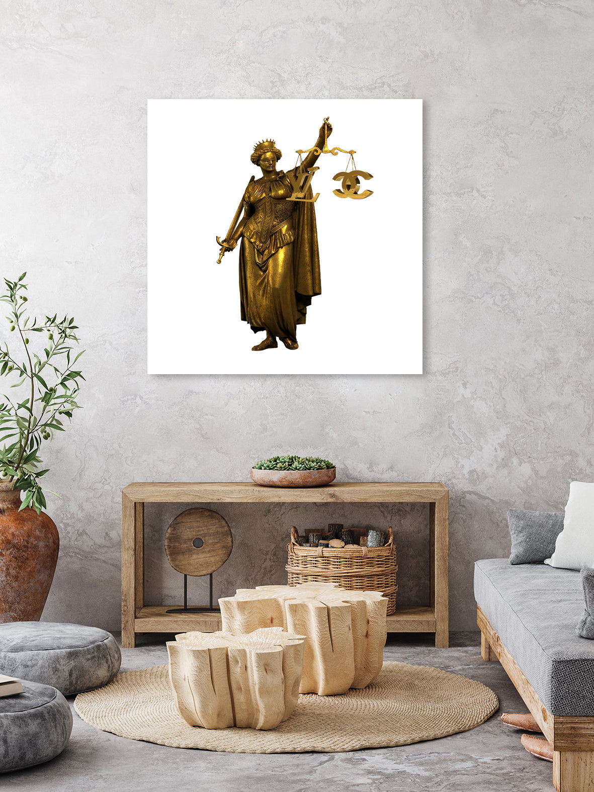 CHANEL OR LOUIS VUITON / LADY OF JUSTICE by Michael Benisty on GIANT ART - white photo illustration