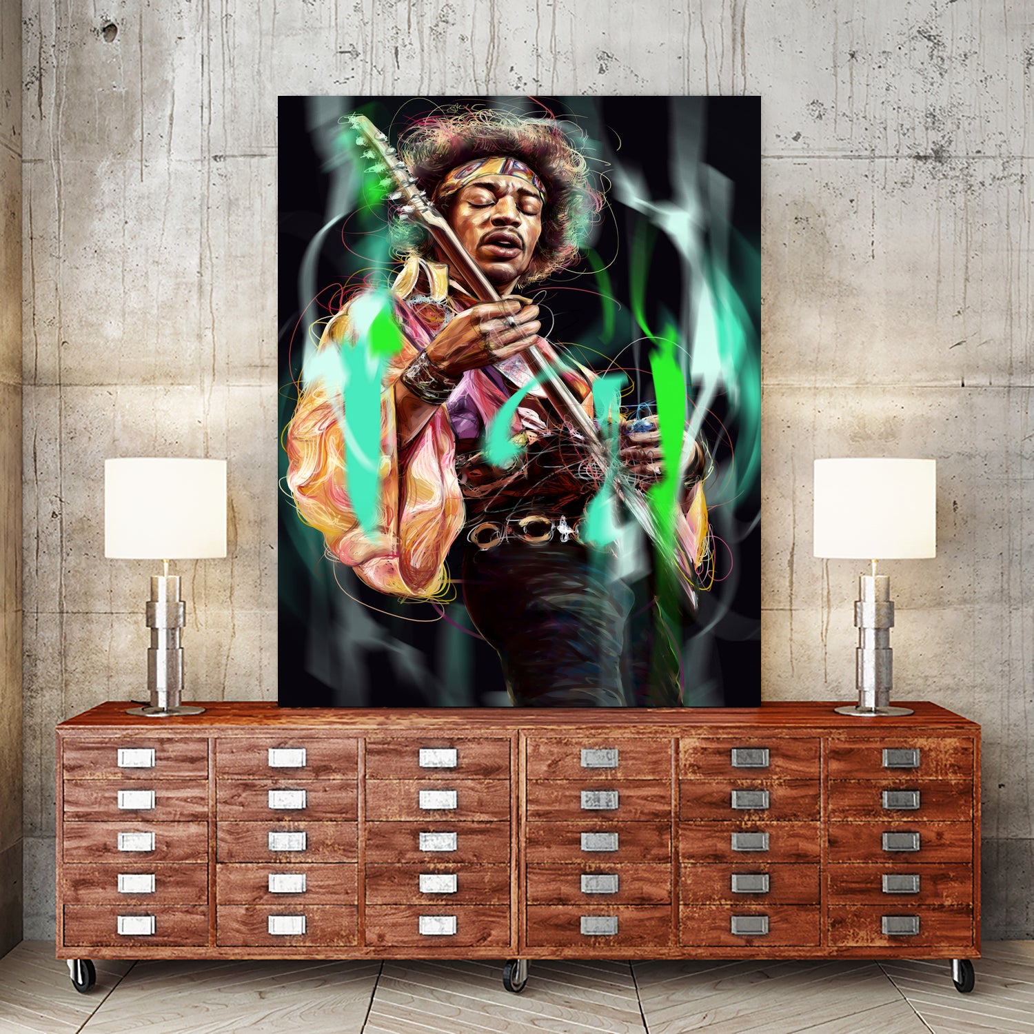Jimi Hendrix by Dmitry Belov on GIANT ART - black digital painting