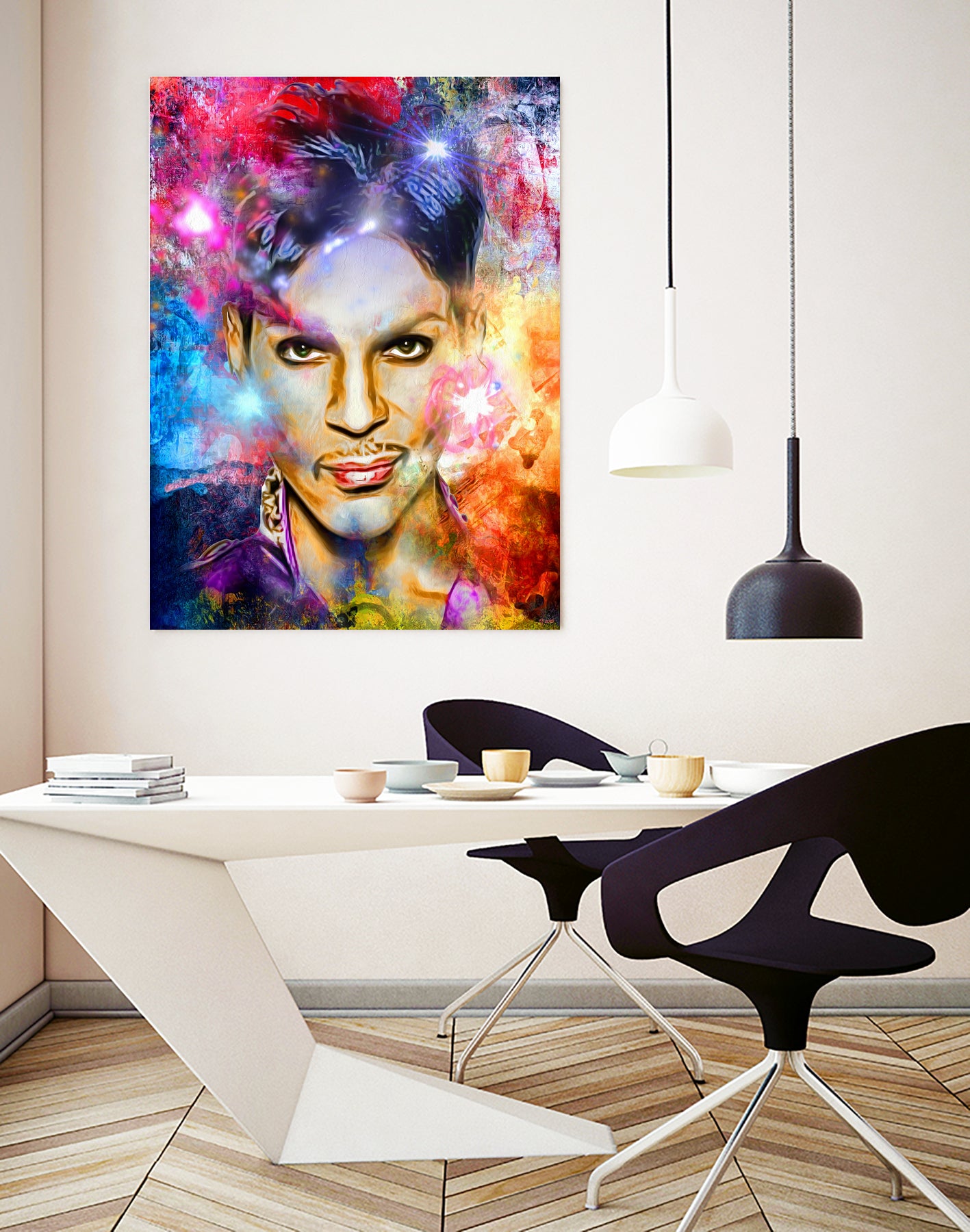 Prince Painted Portrait by Daniel Janda on GIANT ART - black digital painting