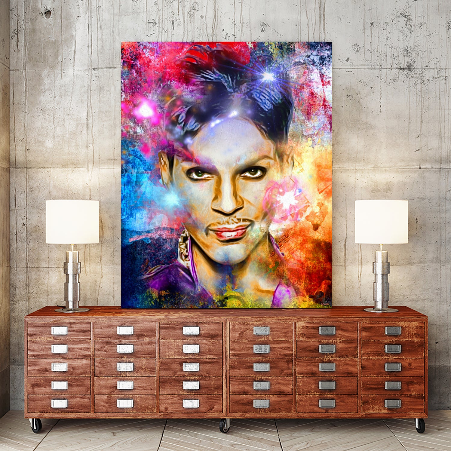 Prince Painted Portrait by Daniel Janda on GIANT ART - black digital painting